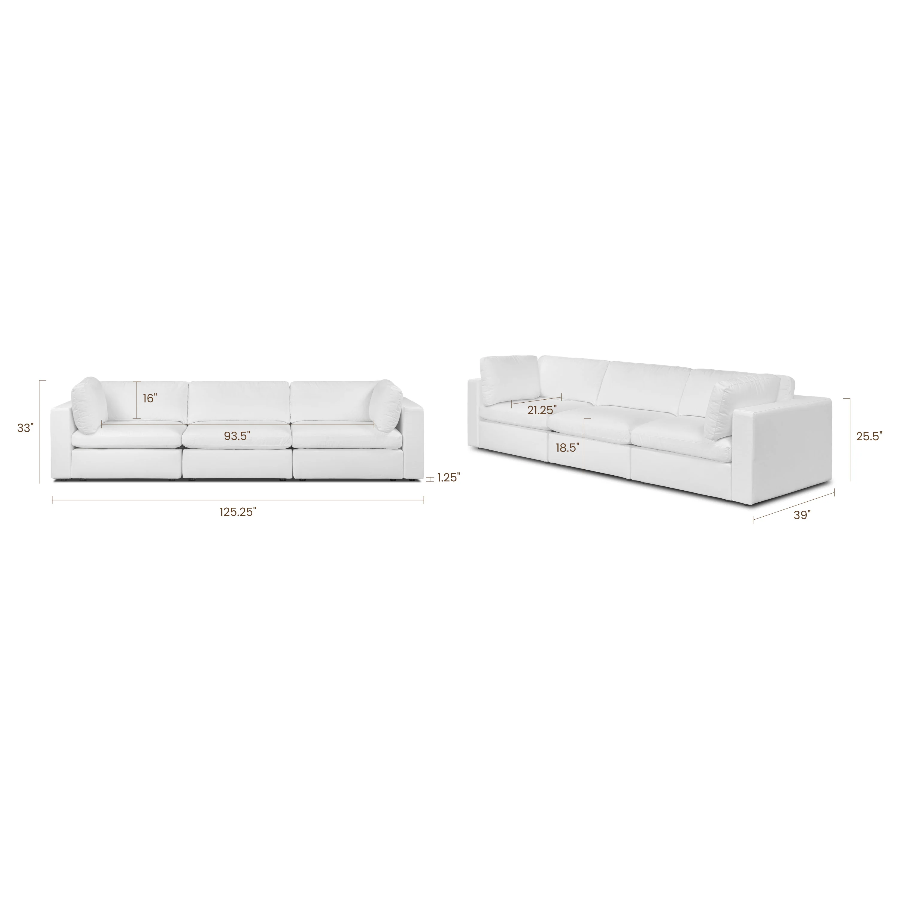 3-Seat Vari Modular Sofa | Cotton White - Image 19