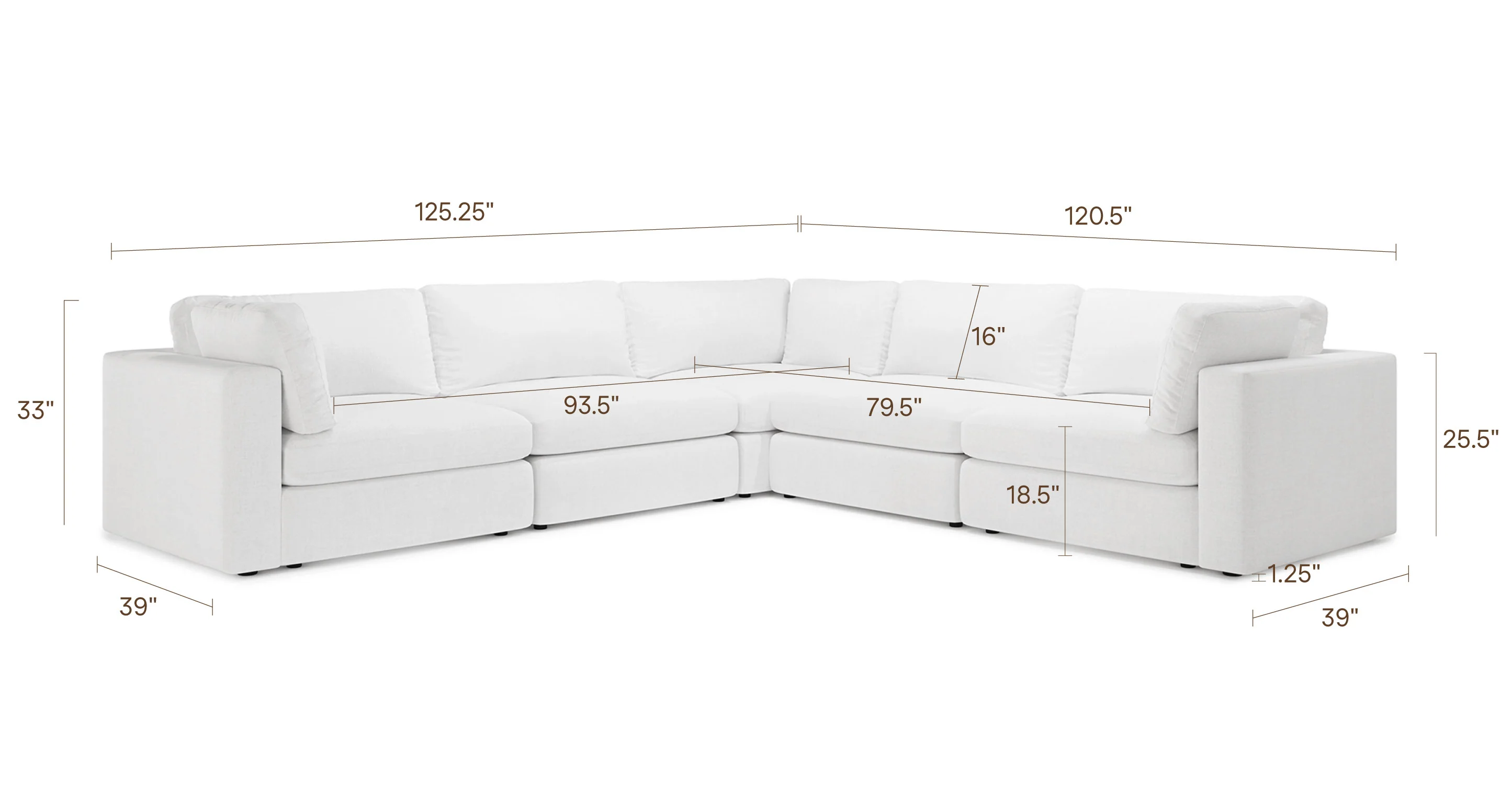 5-Seat Vari Modular Corner Sectional | Cotton White - Image 17