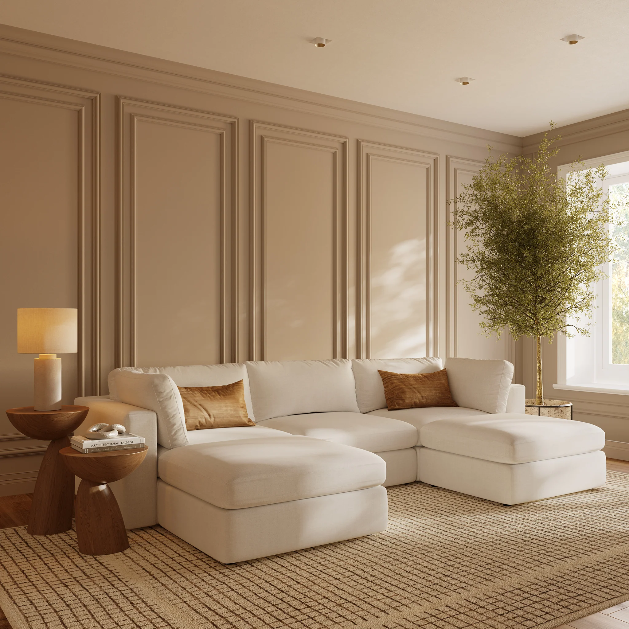 5-Seat Vari Modular Double Chaise Sectional | Cotton White - Image 3