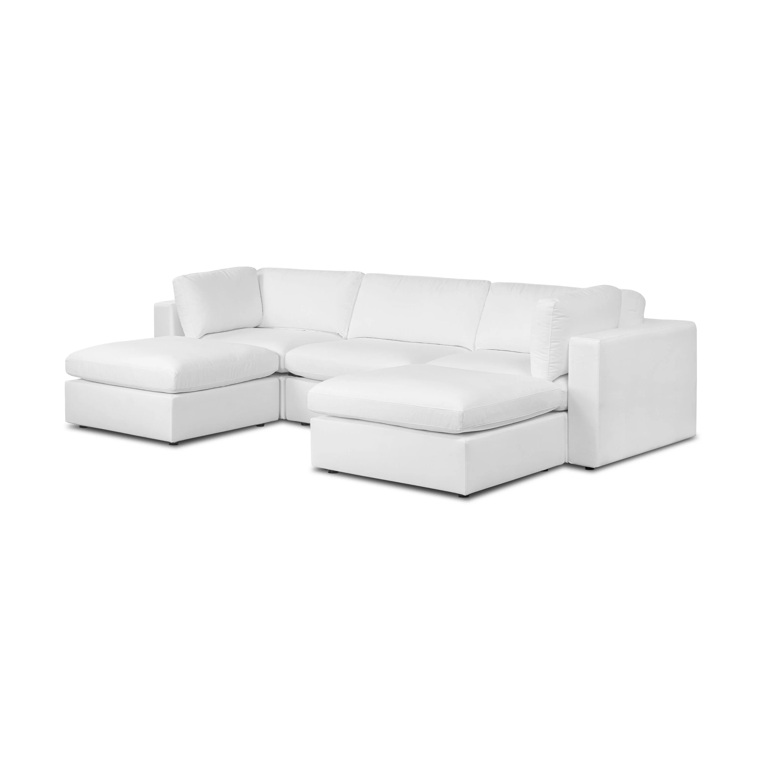 5-Seat Vari Modular Double Chaise Sectional | Cotton White - Image 6