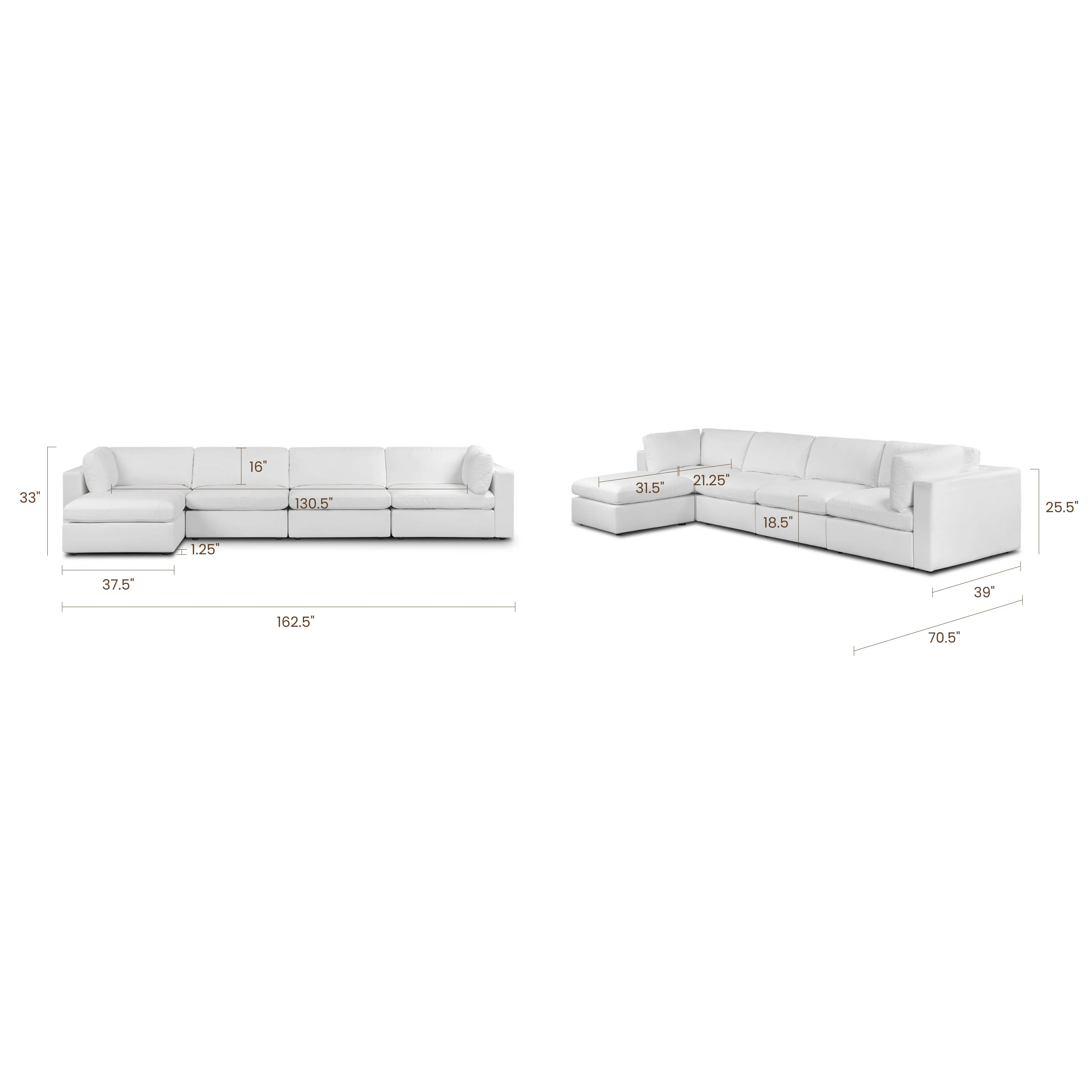 5-Seat Vari Modular Sectional | Cotton White - Image 18