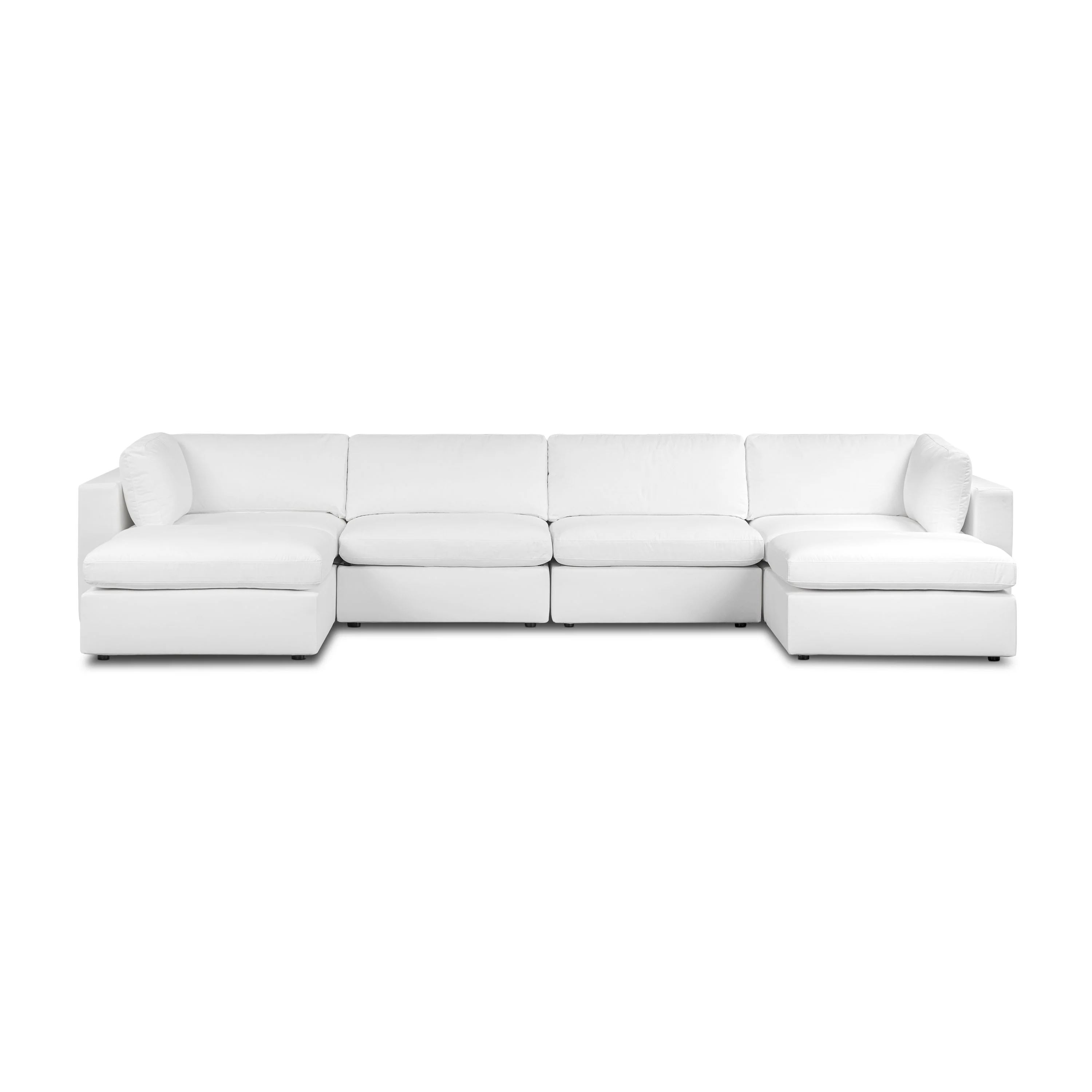 6-Seat Vari Modular Double Chaise Sectional | Cotton White - Image 4