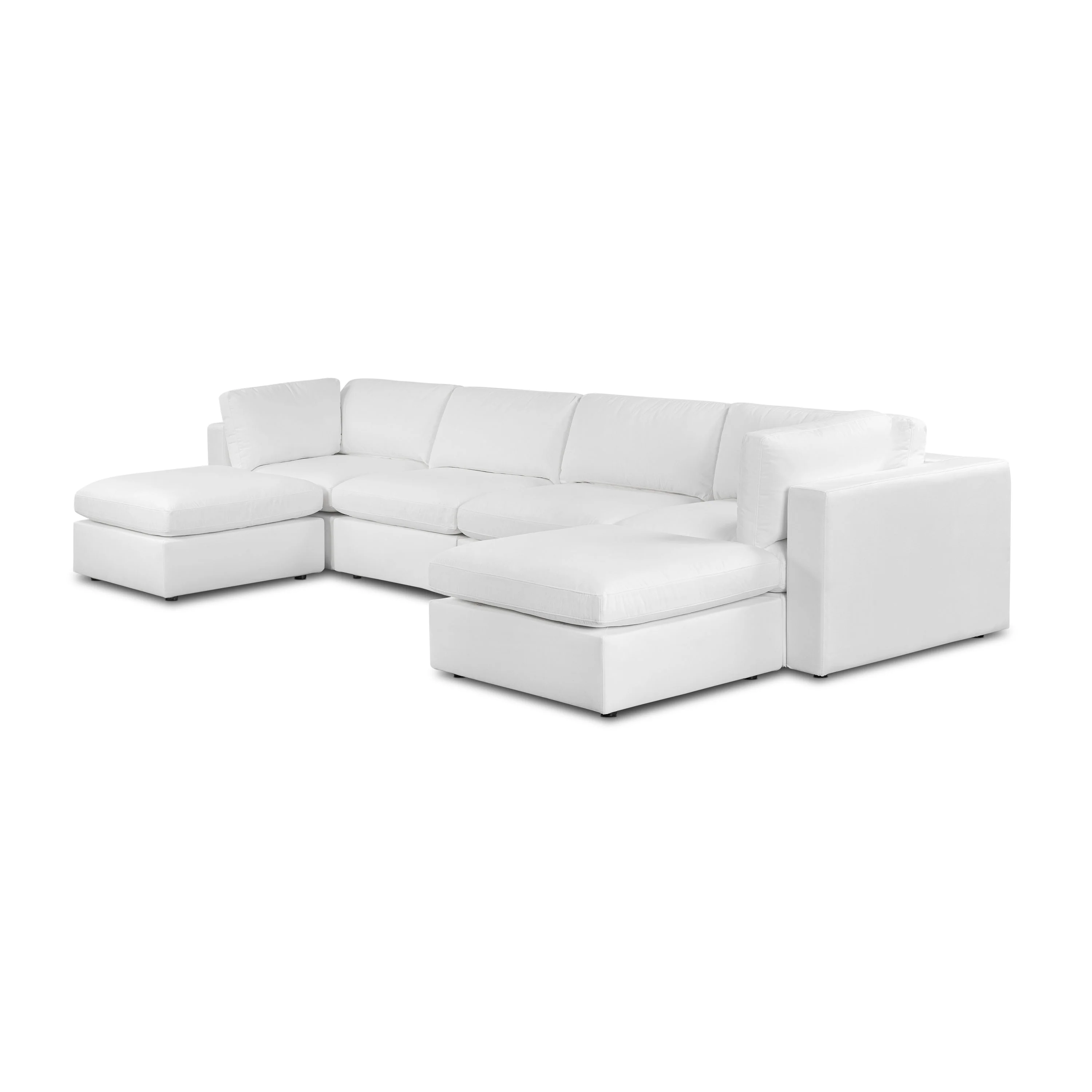 6-Seat Vari Modular Double Chaise Sectional | Cotton White - Image 5
