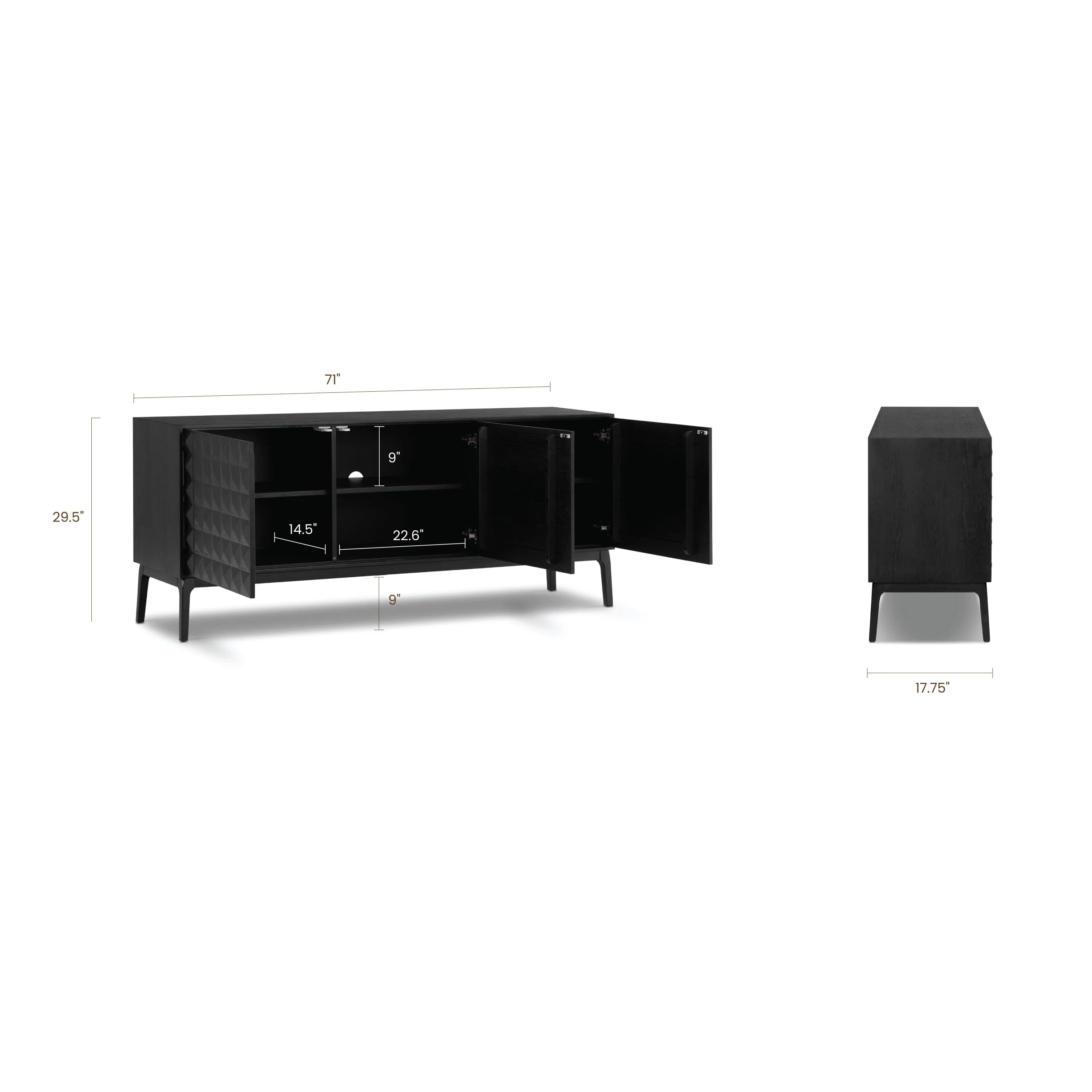 Abbie 71" Sideboard | Black - Image 22