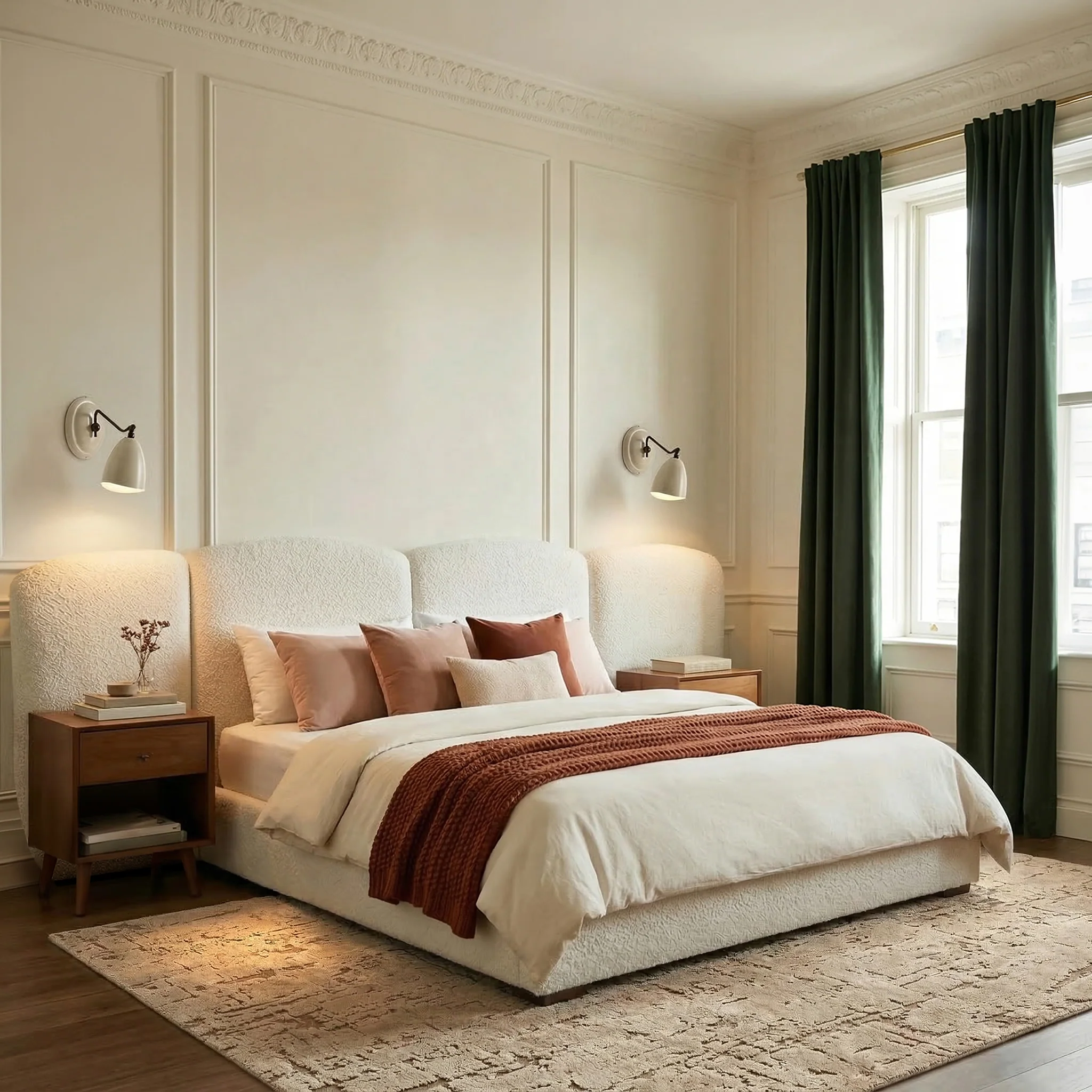 Acadia Bed | Froth White Boucle | Queen - Image 2