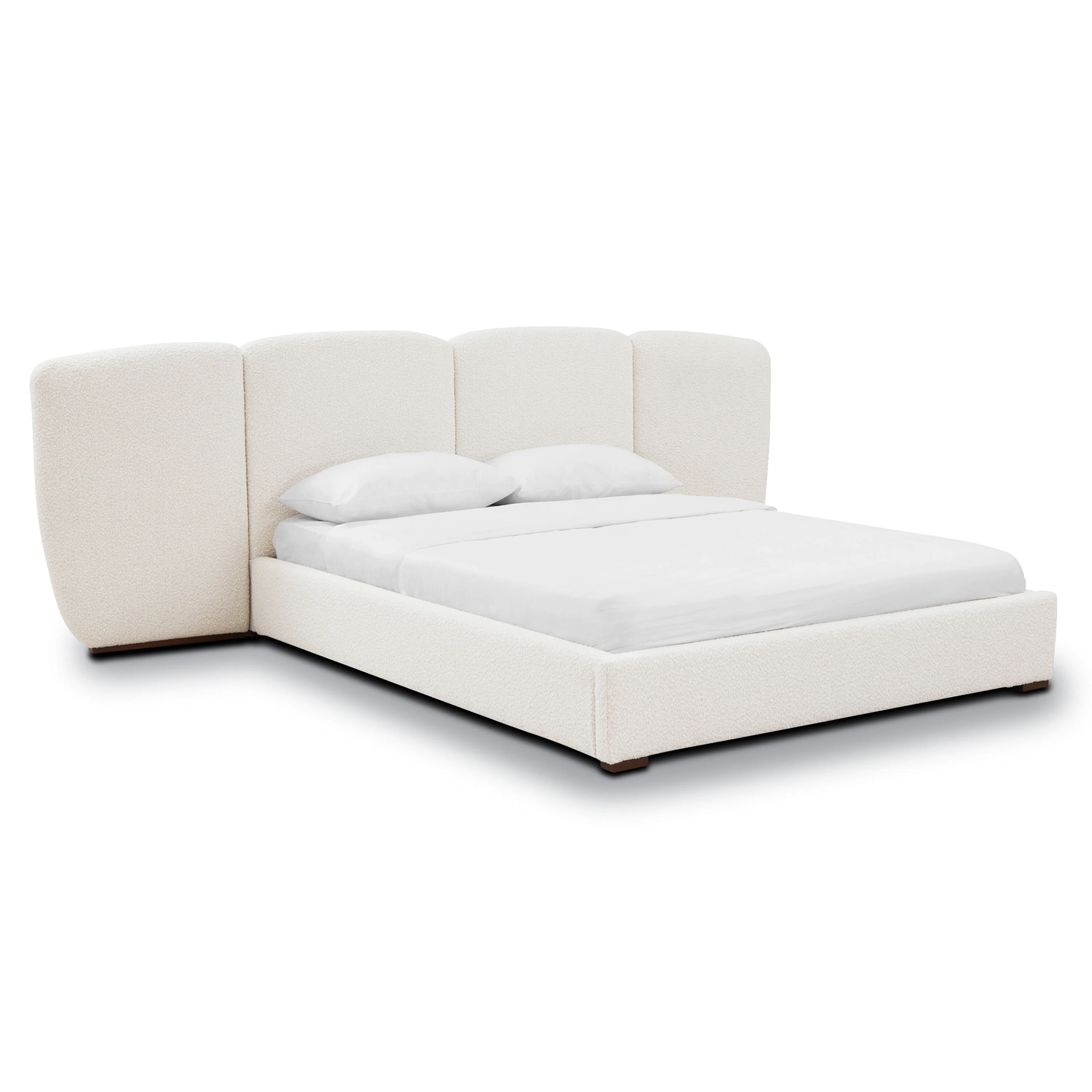 Acadia Bed | Froth White Boucle | Queen - Image 4