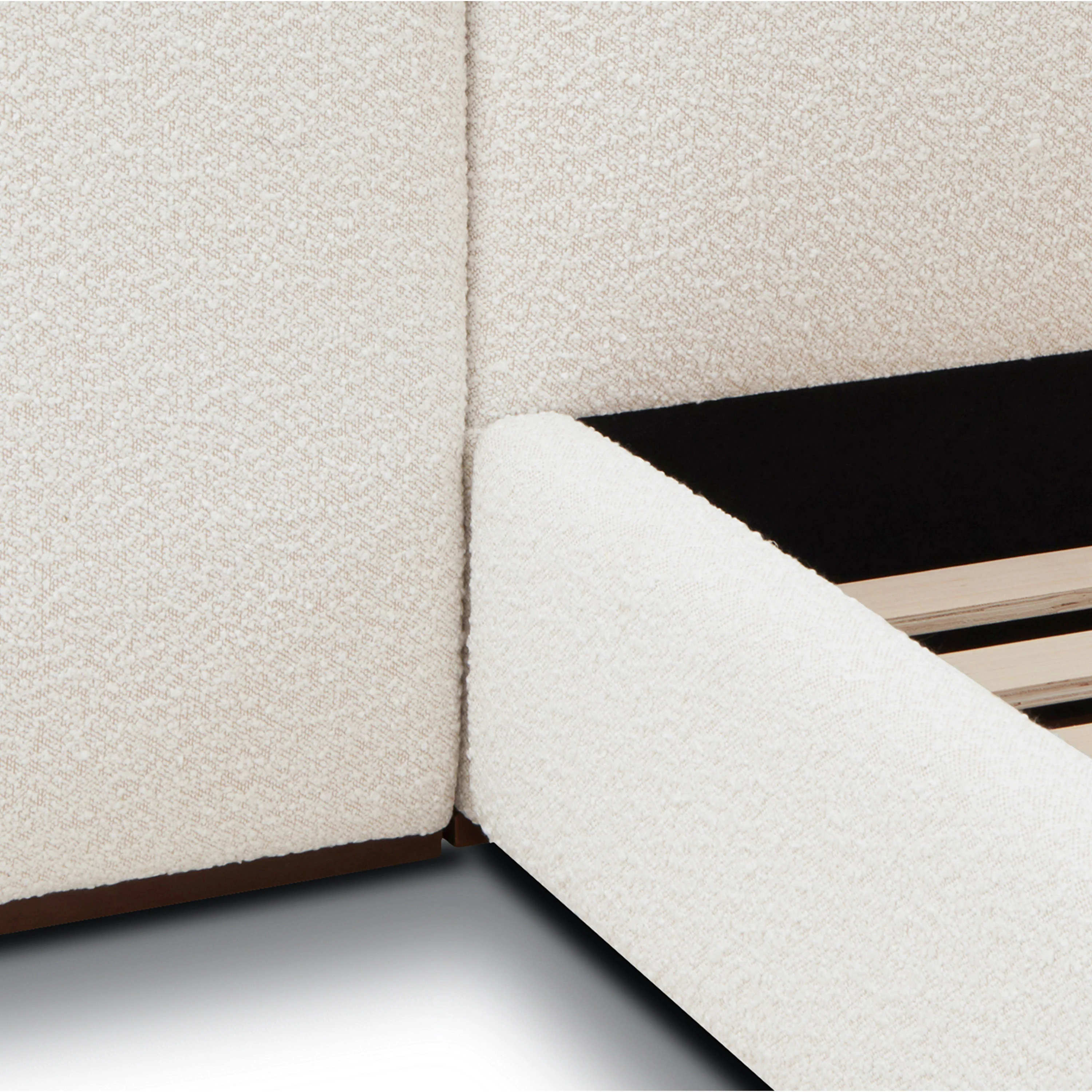Acadia Bed | Froth White Boucle | Queen - Image 8