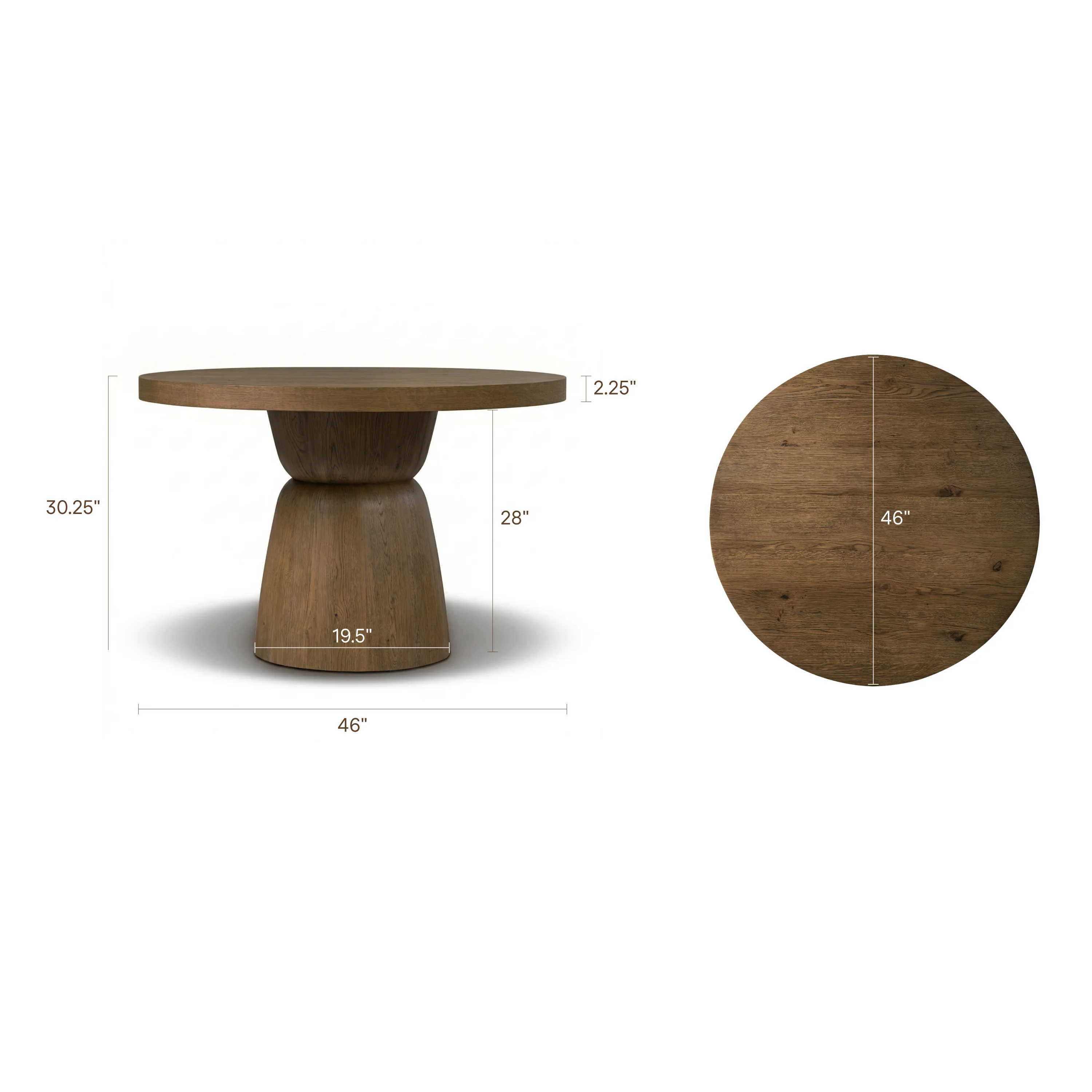 Allora Dining Table (46") | Drift Oak - Image 12