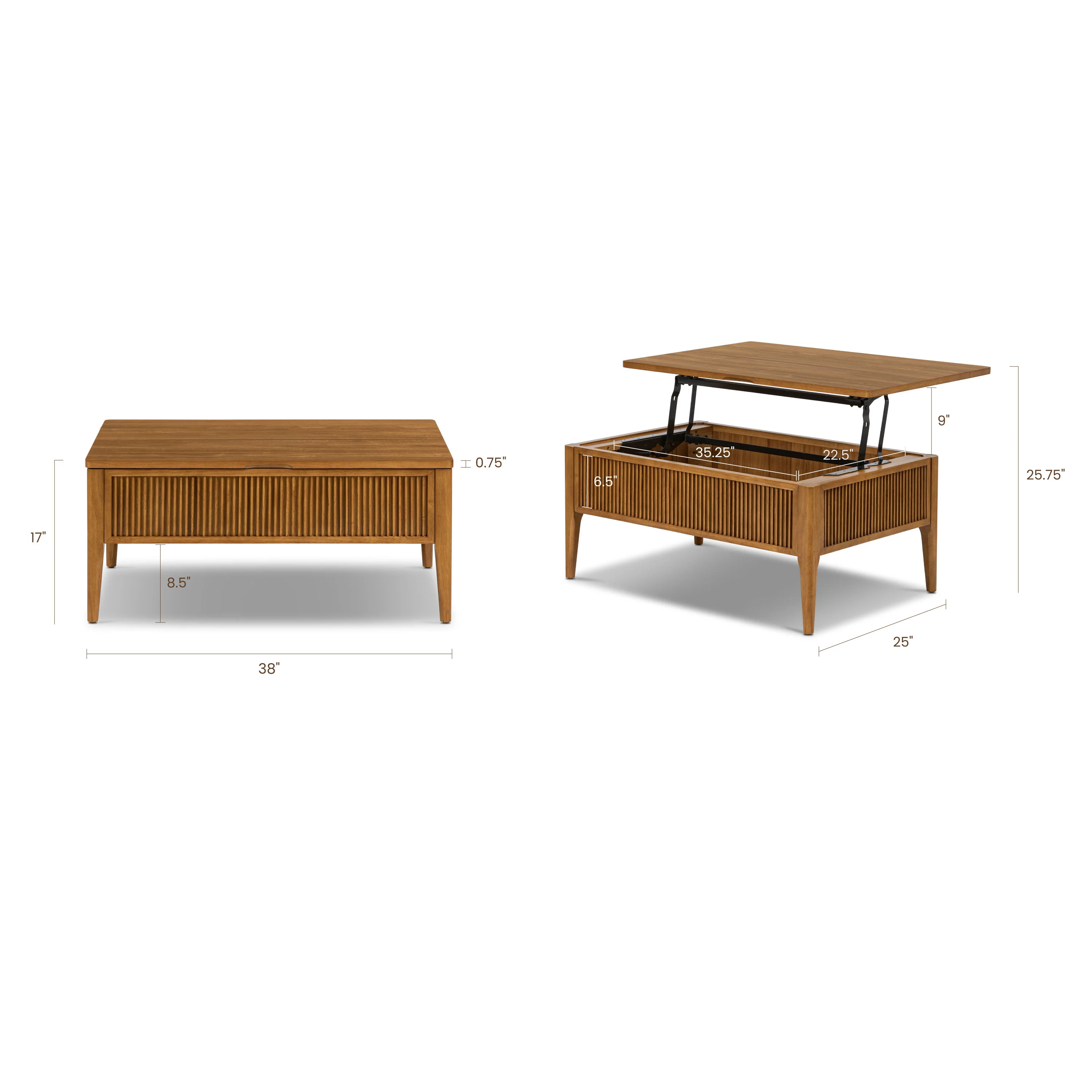 Altira Lift-Top Storage Coffee Table | Light Brown - Image 15