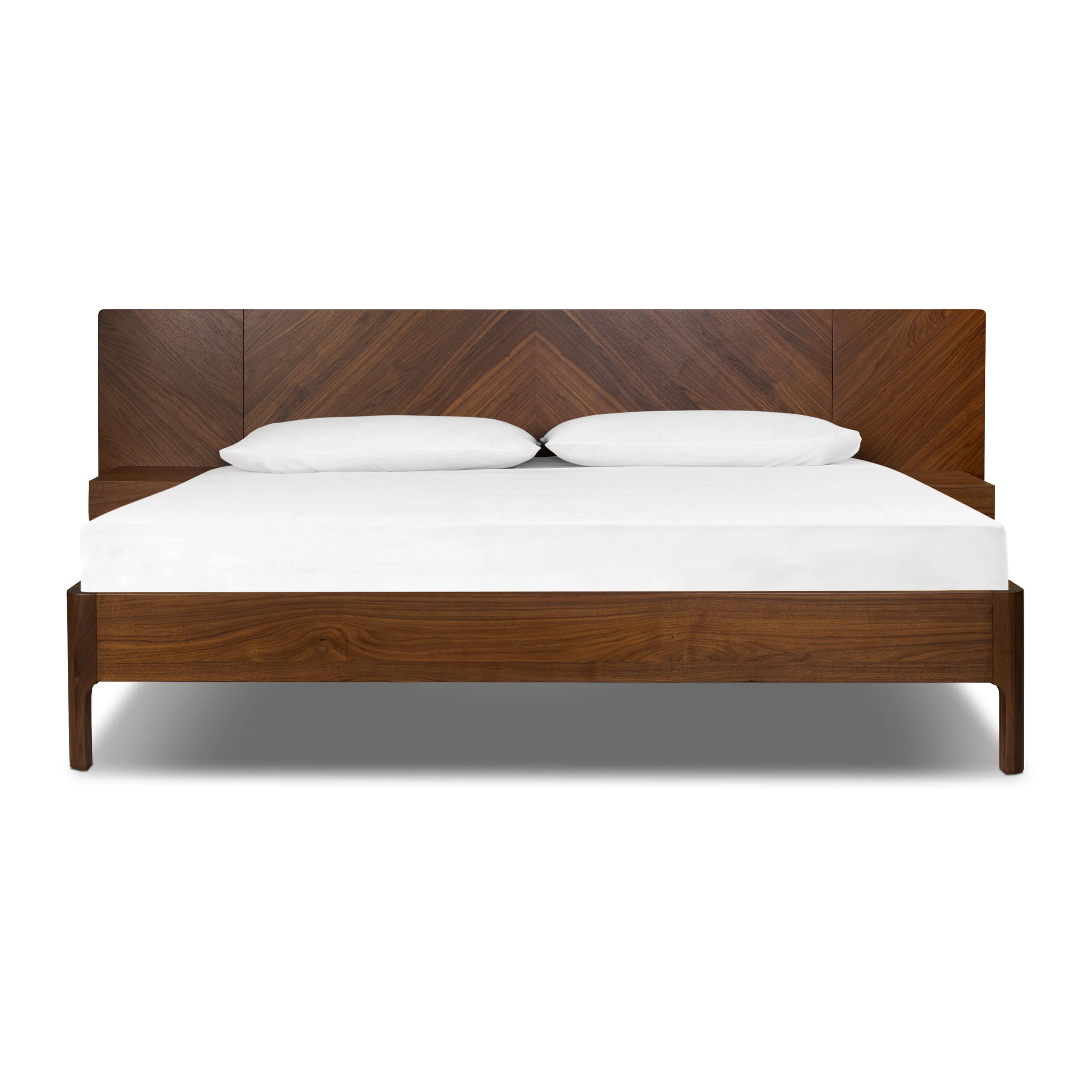 Amalfi Low Profile Bed with Nightstands | Walnut | King - Image 3