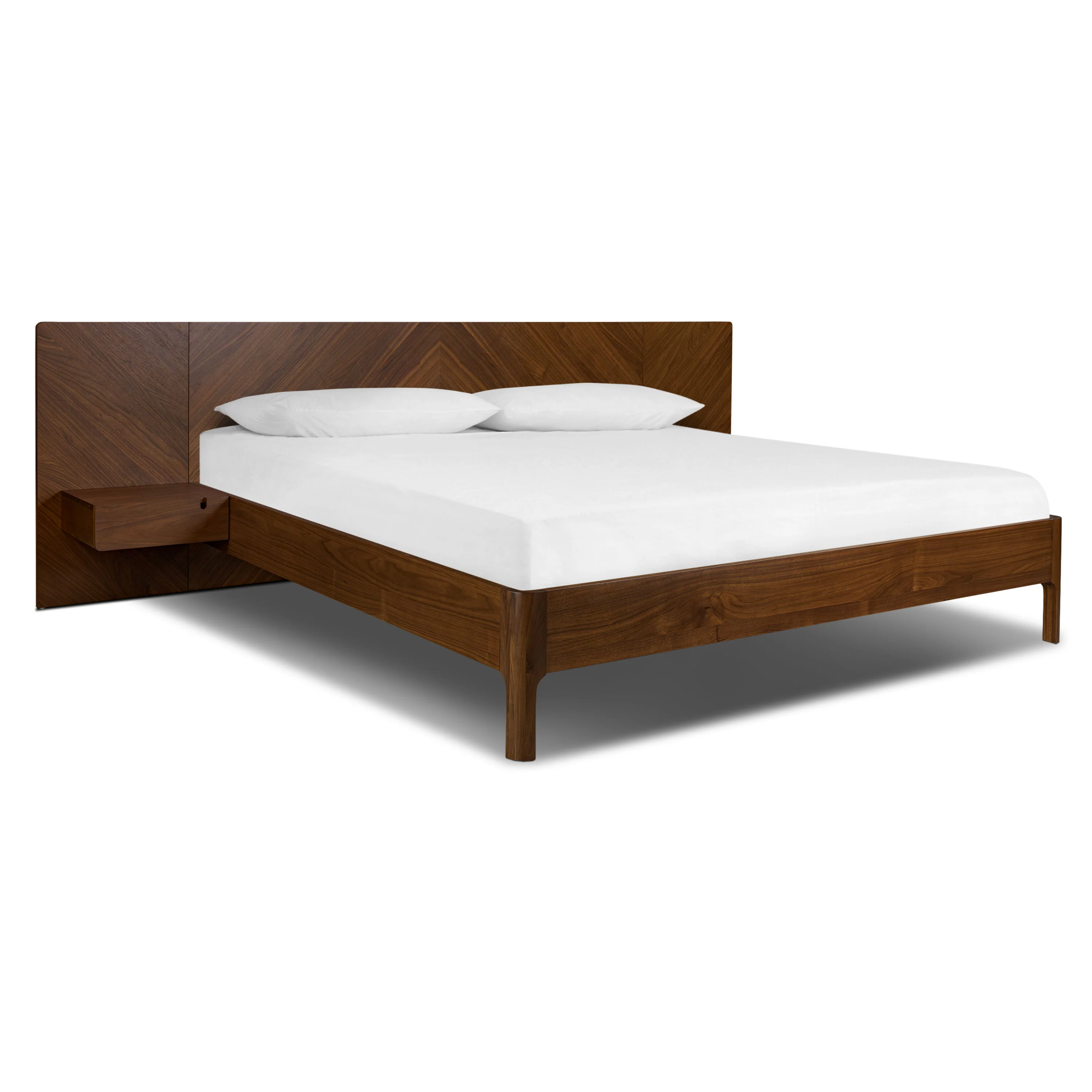 Amalfi Low Profile Bed with Nightstands | Walnut | King - Image 5