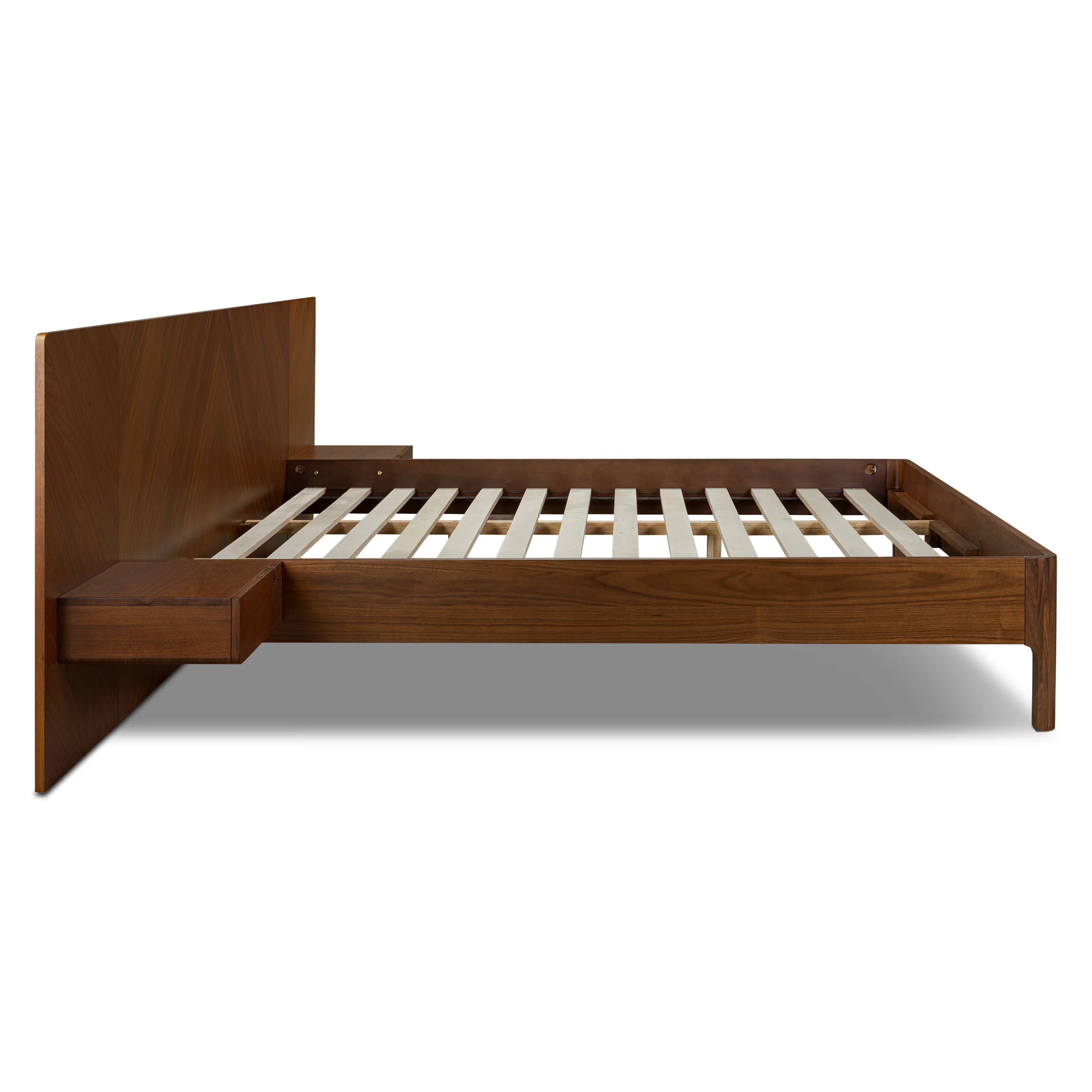 Amalfi Low Profile Bed with Nightstands | Walnut | King - Image 8