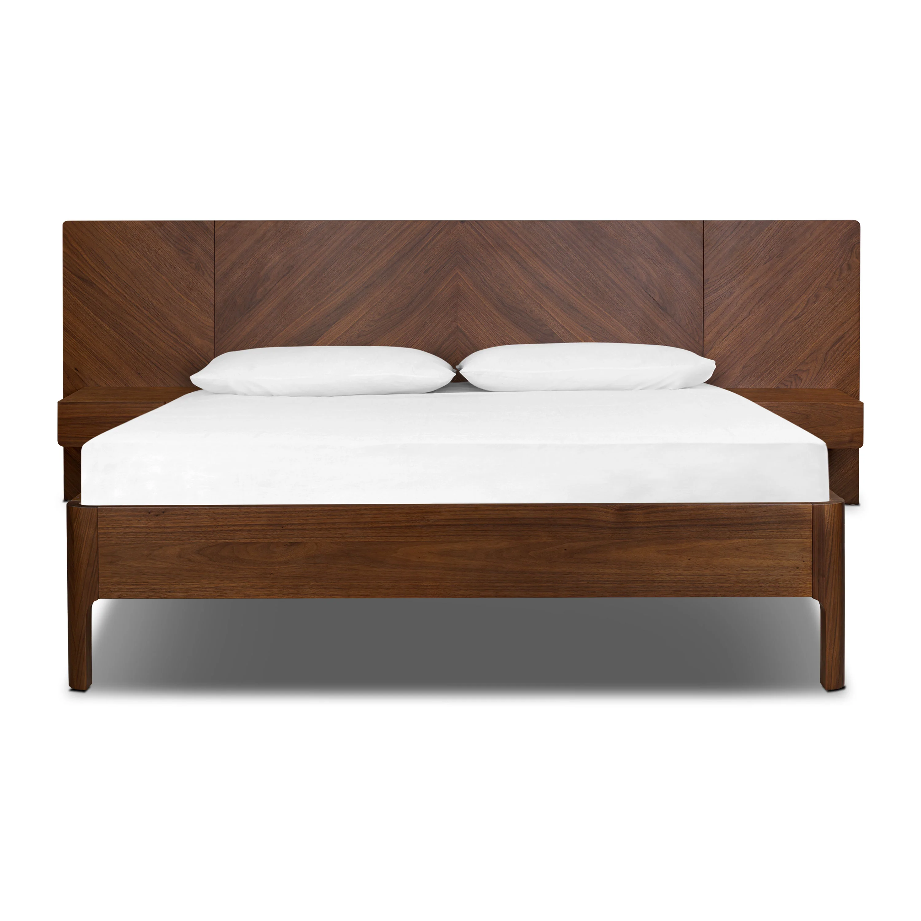 Amalfi Low Profile Bed with Nightstands | Walnut | Queen - Image 3