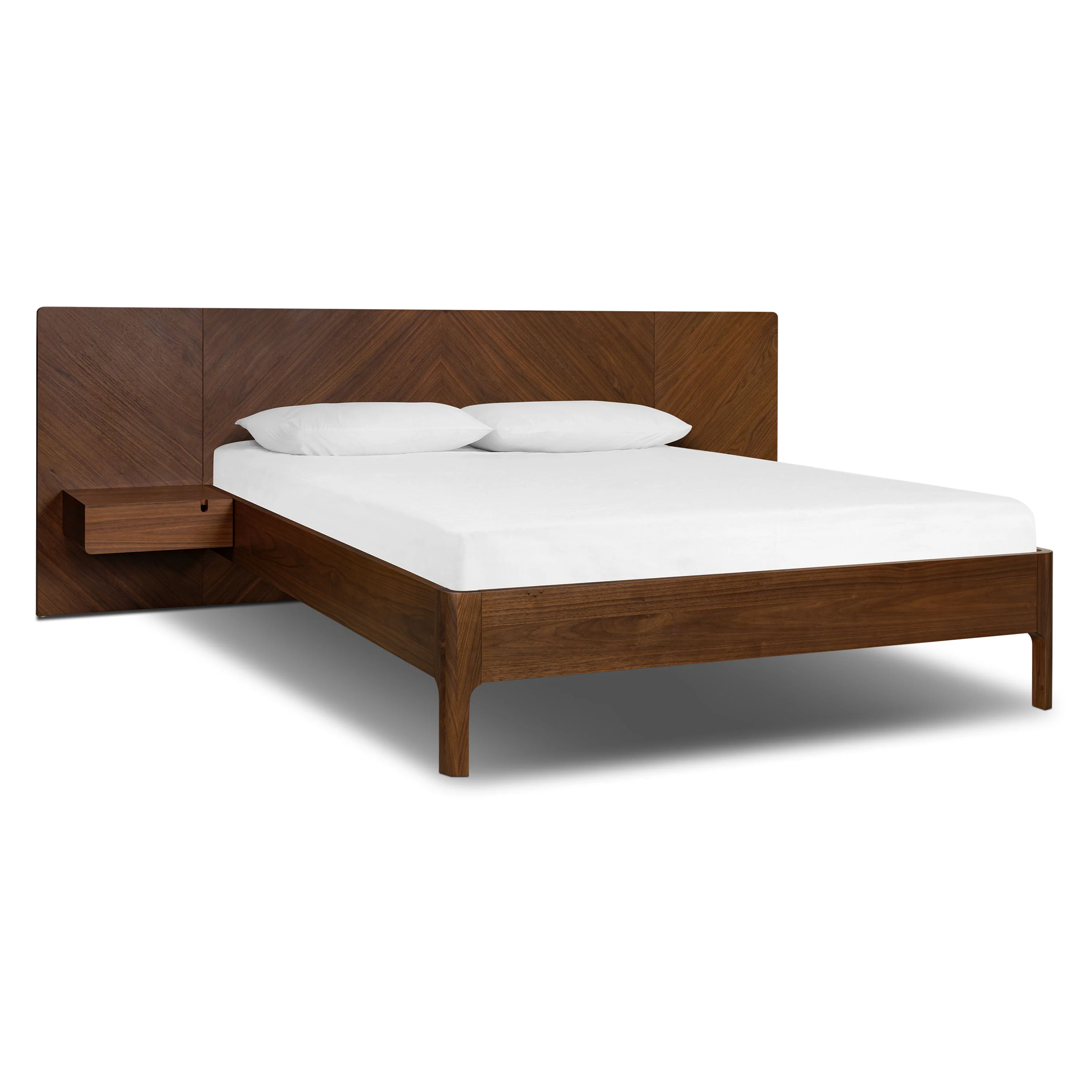 Amalfi Low Profile Bed with Nightstands | Walnut | Queen - Image 5