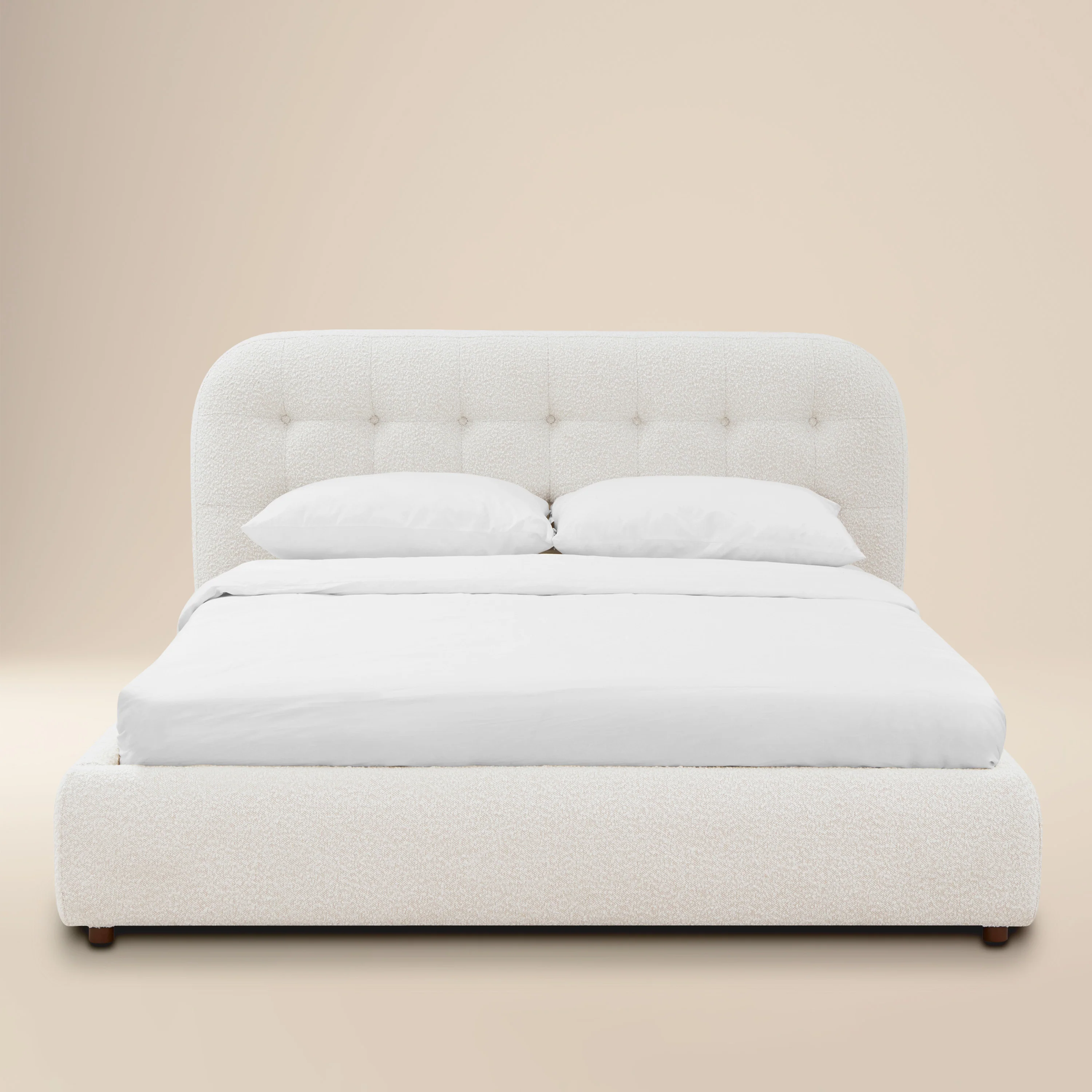Ares Bed | Froth White Boucle | Queen
