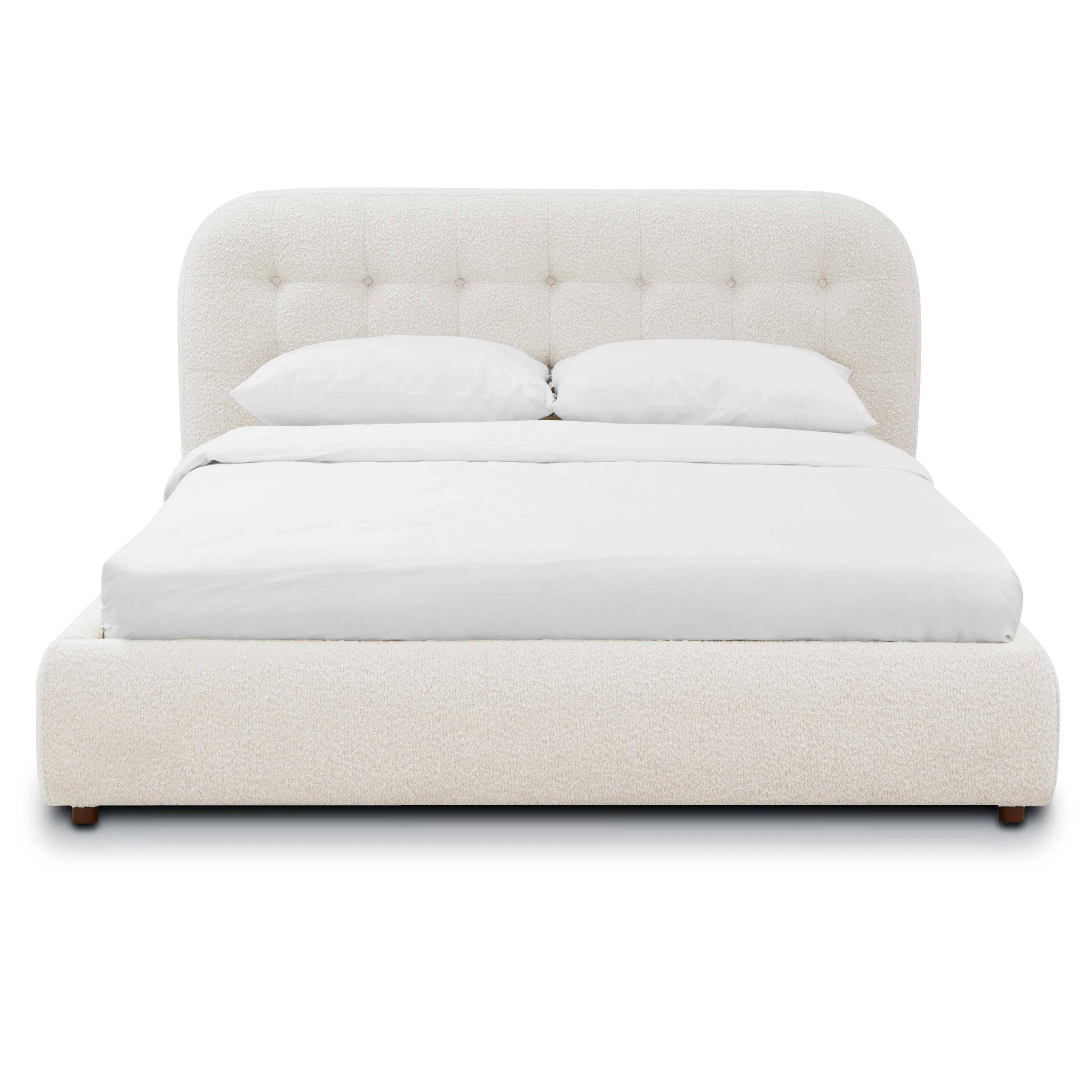 Ares Bed | Froth White Boucle | Queen - Image 2