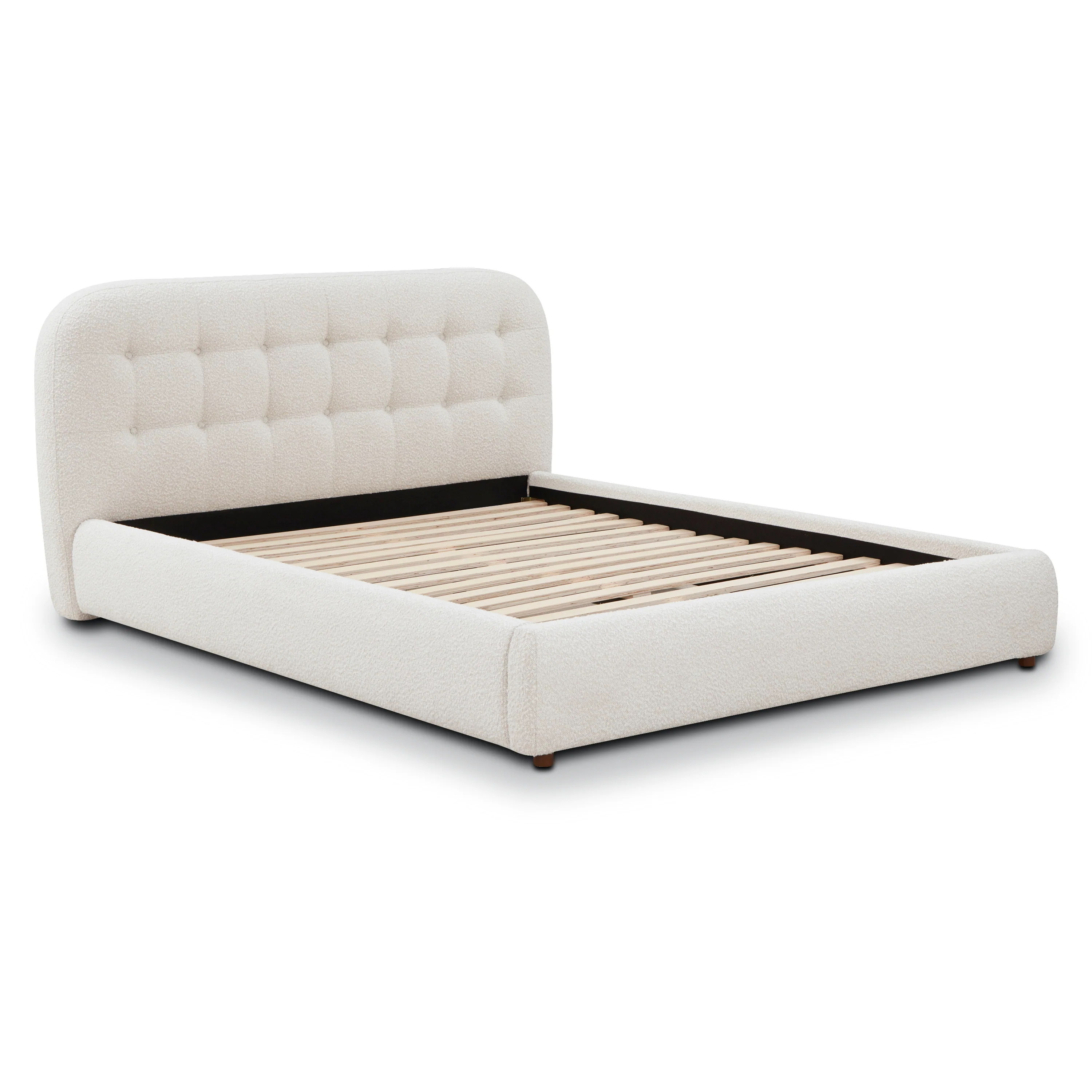 Ares Bed | Froth White Boucle | Queen - Image 4