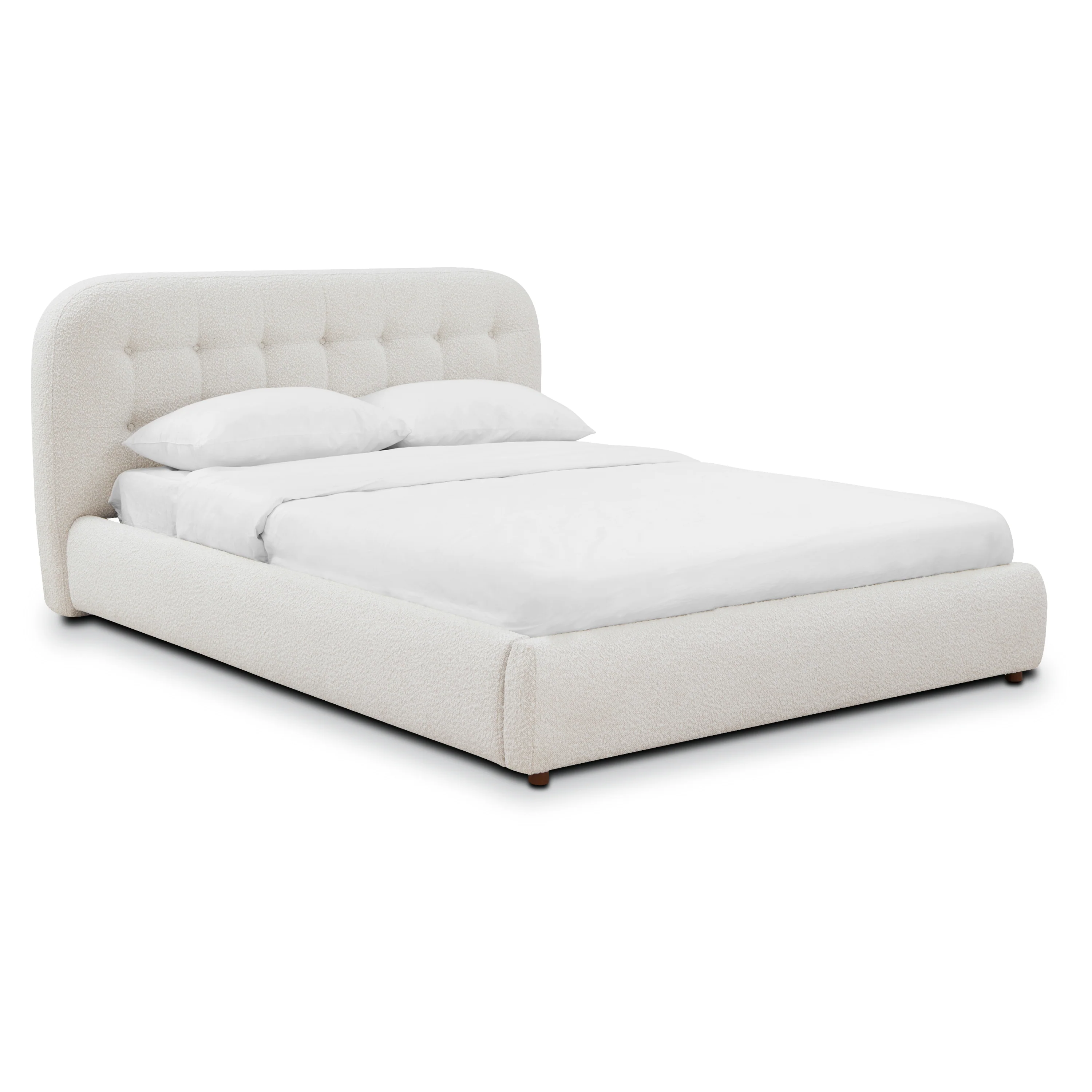 Ares Bed | Froth White Boucle | Queen - Image 5
