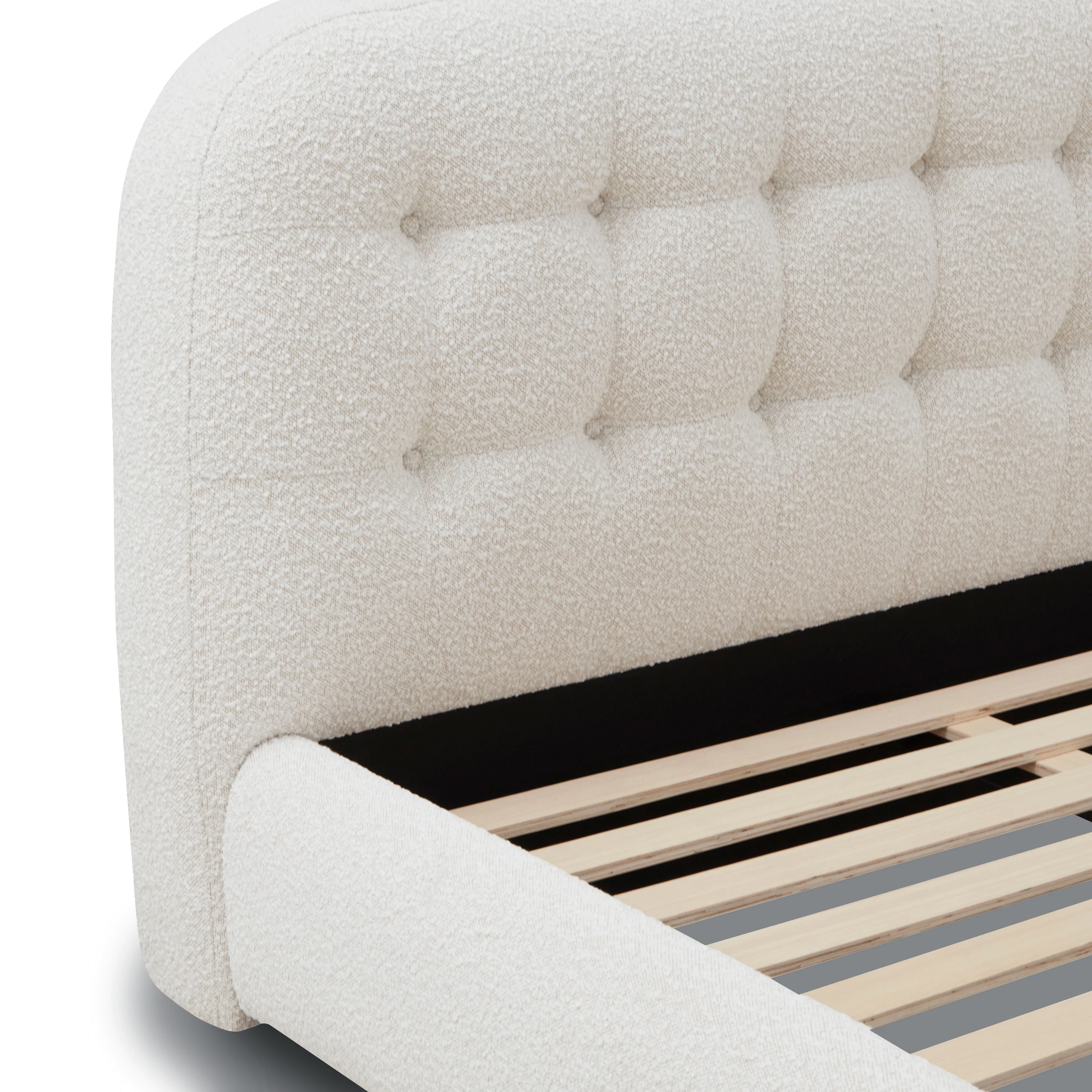 Ares Bed | Froth White Boucle | Queen - Image 7