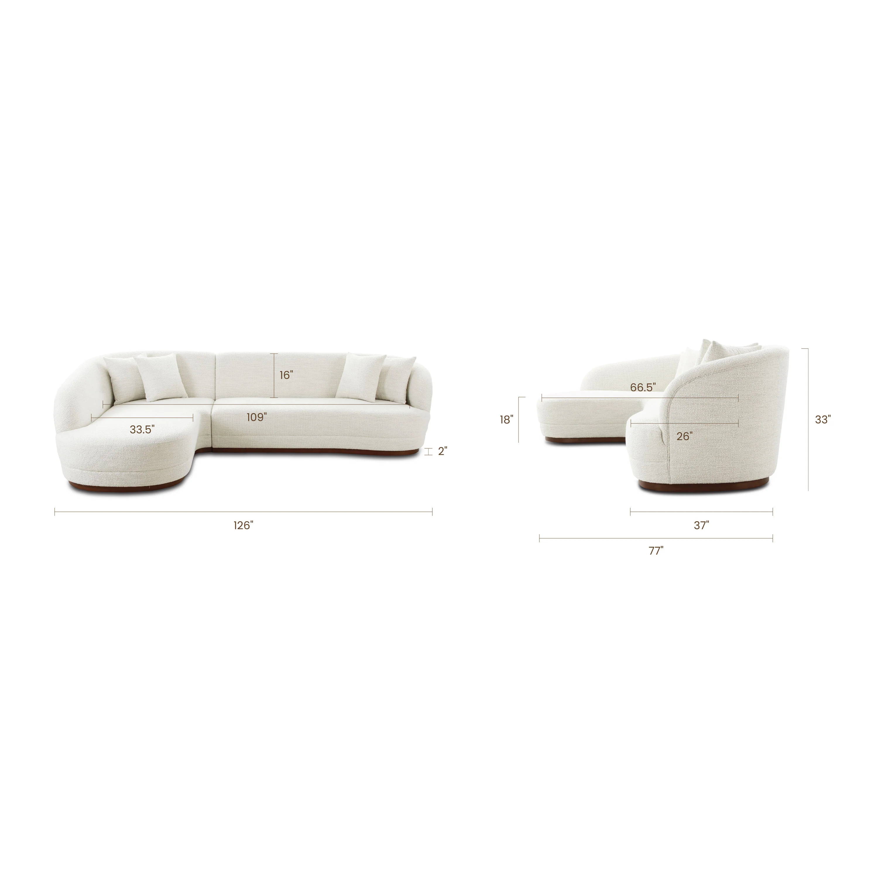 Arles Left-Facing Chaise Sectional | Cloud White - Image 14
