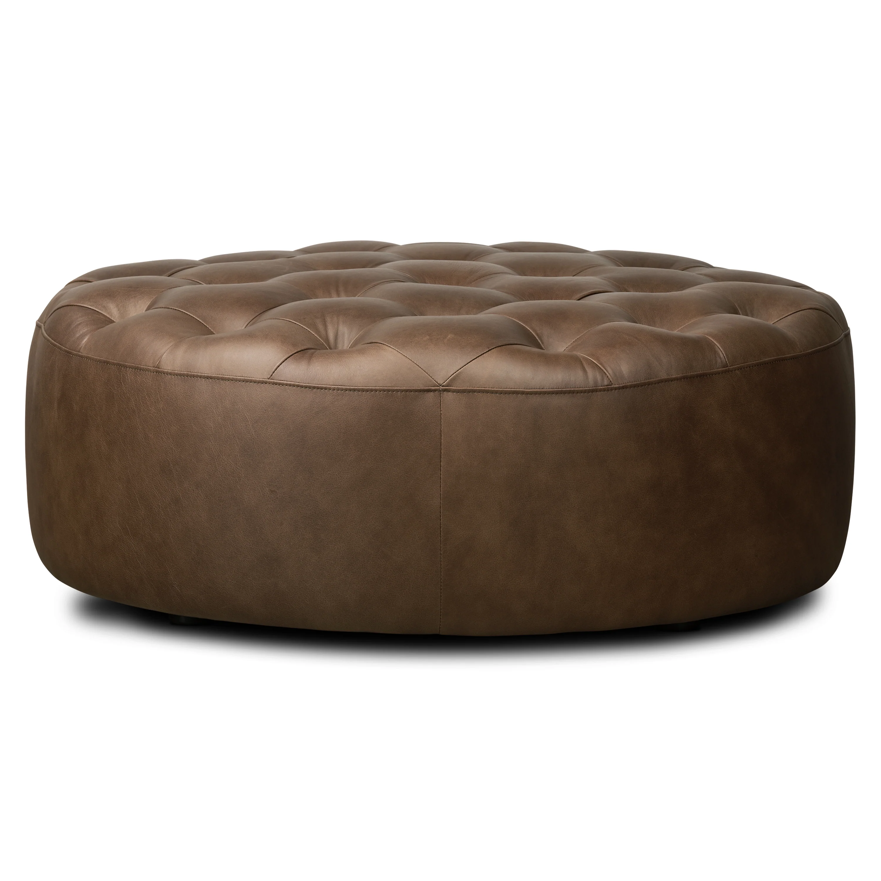 Ascot Leather Ottoman | Cocoa Brown - Image 2