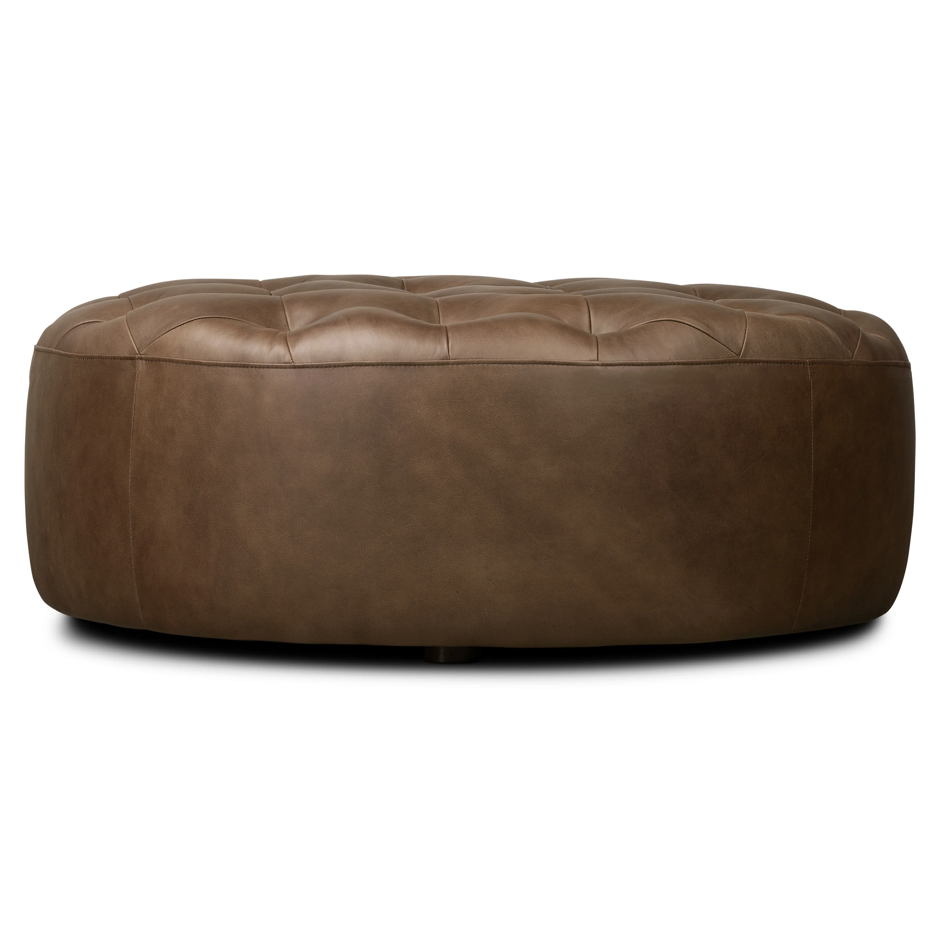 Ascot Leather Ottoman | Cocoa Brown - Image 3