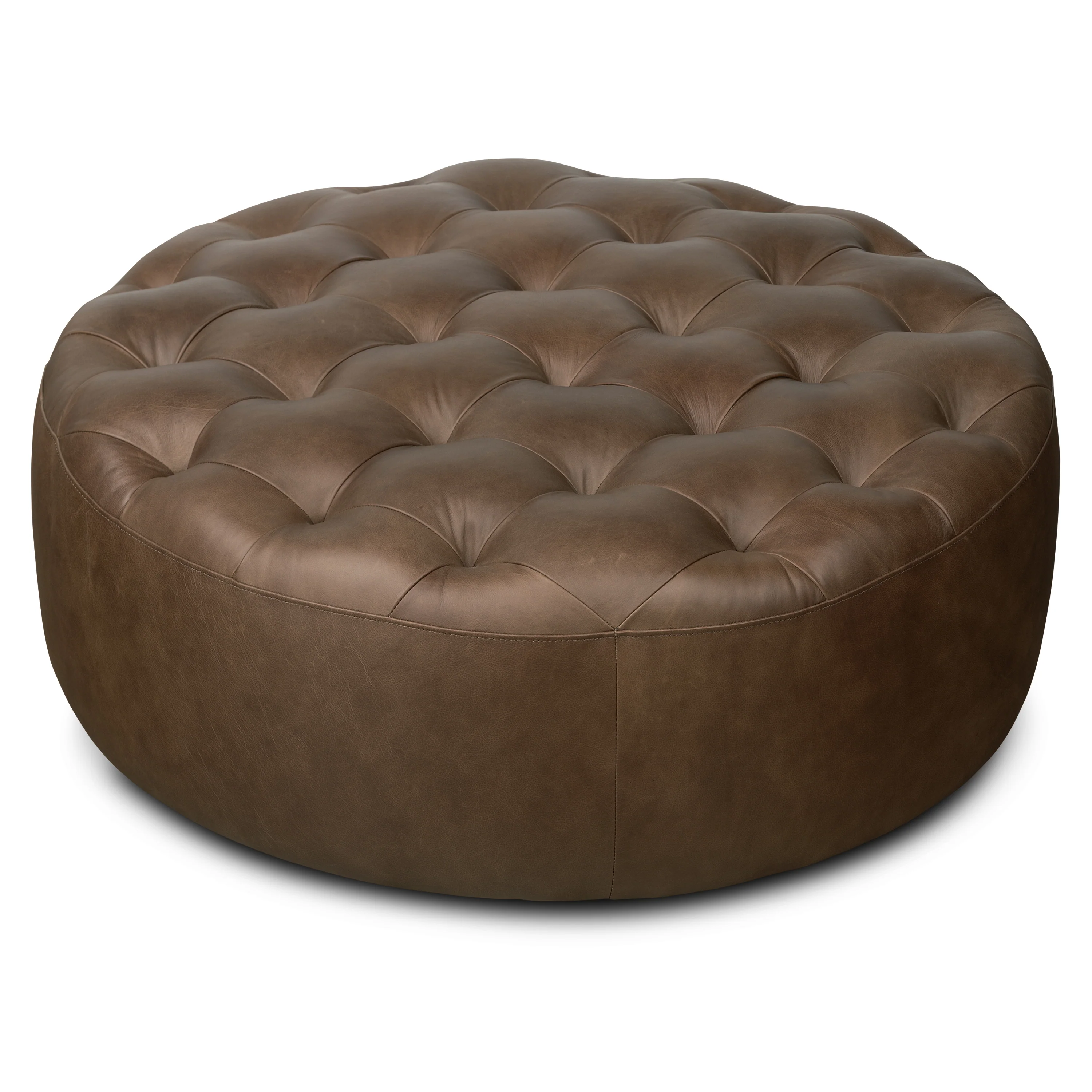 Ascot Leather Ottoman | Cocoa Brown - Image 4