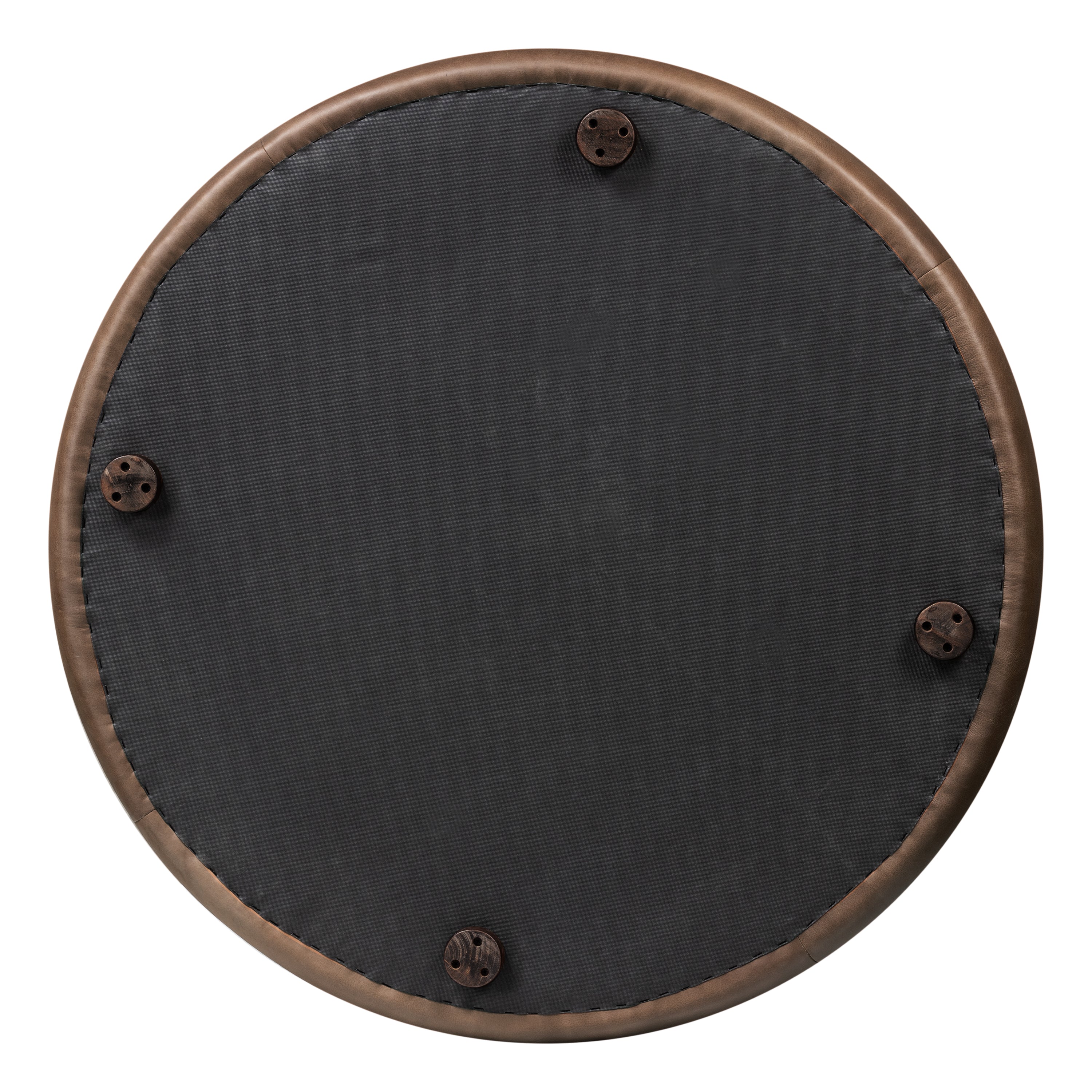 Ascot Leather Ottoman | Cocoa Brown - Image 6
