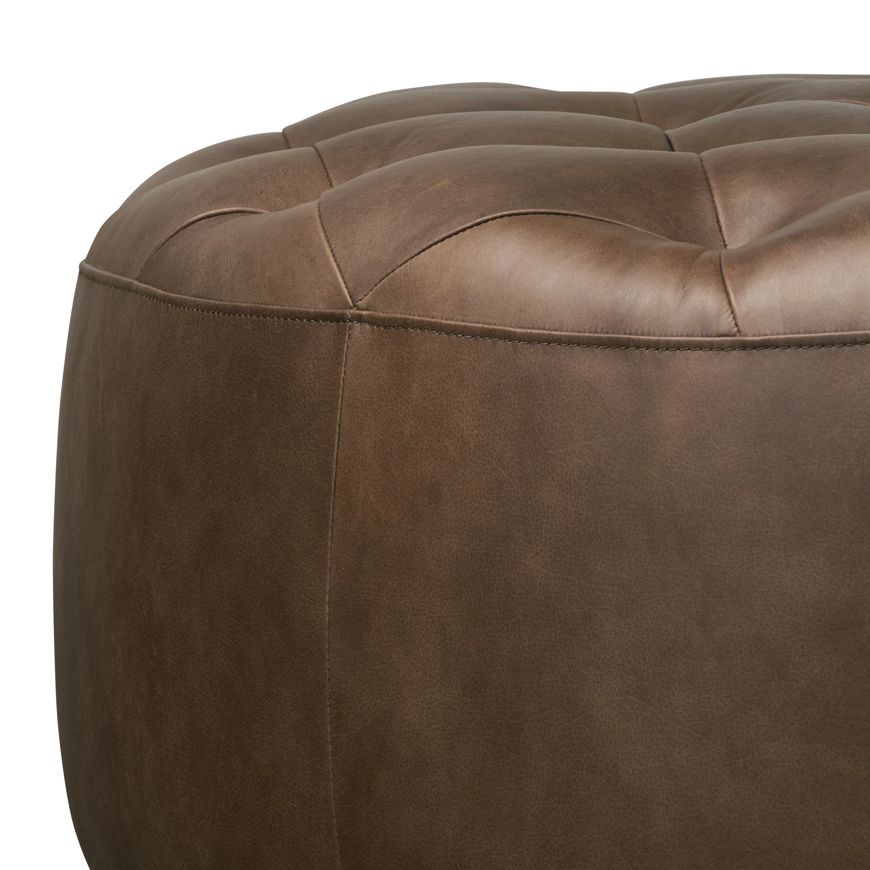Ascot Leather Ottoman | Cocoa Brown - Image 7