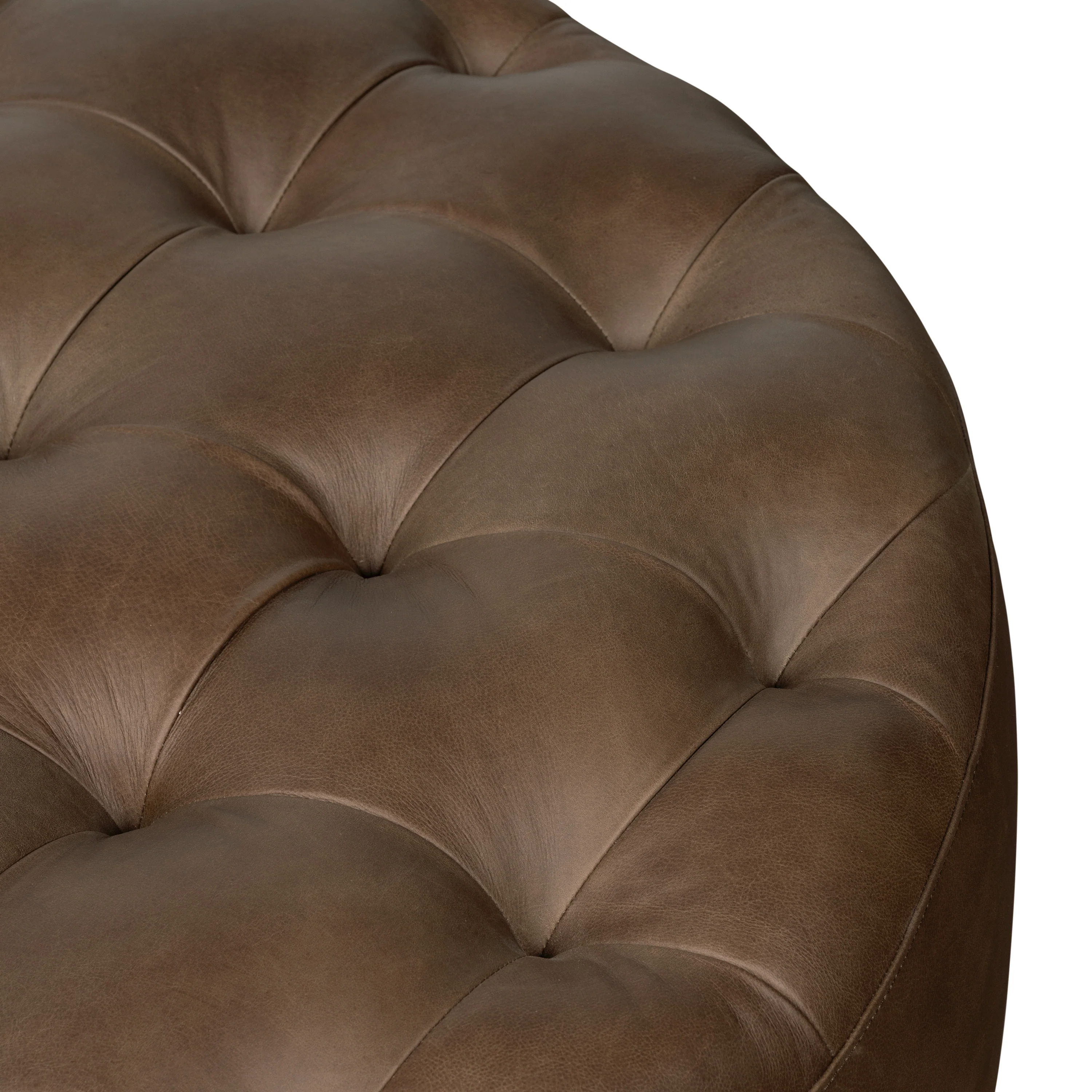 Ascot Leather Ottoman | Cocoa Brown - Image 8