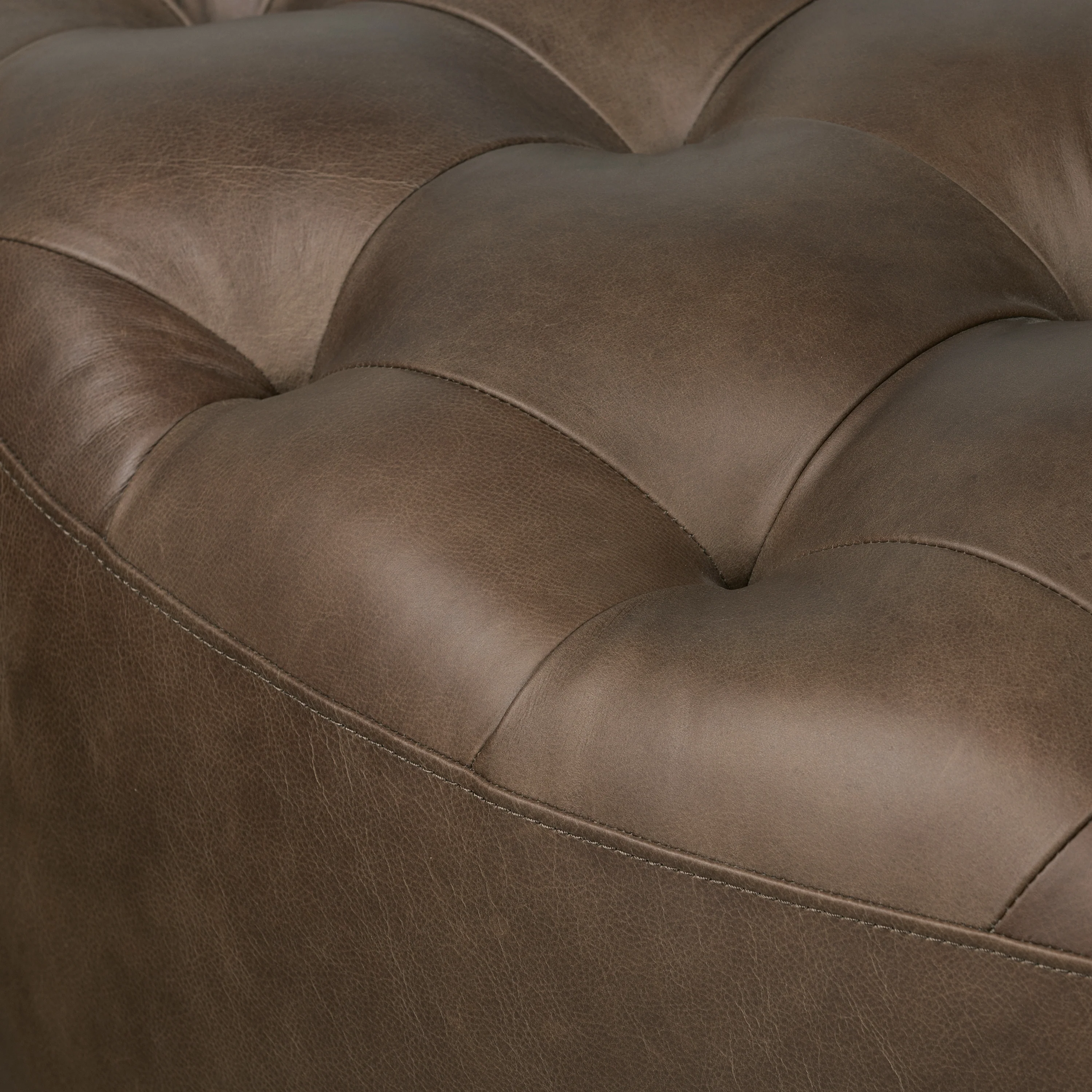 Ascot Leather Ottoman | Cocoa Brown - Image 9
