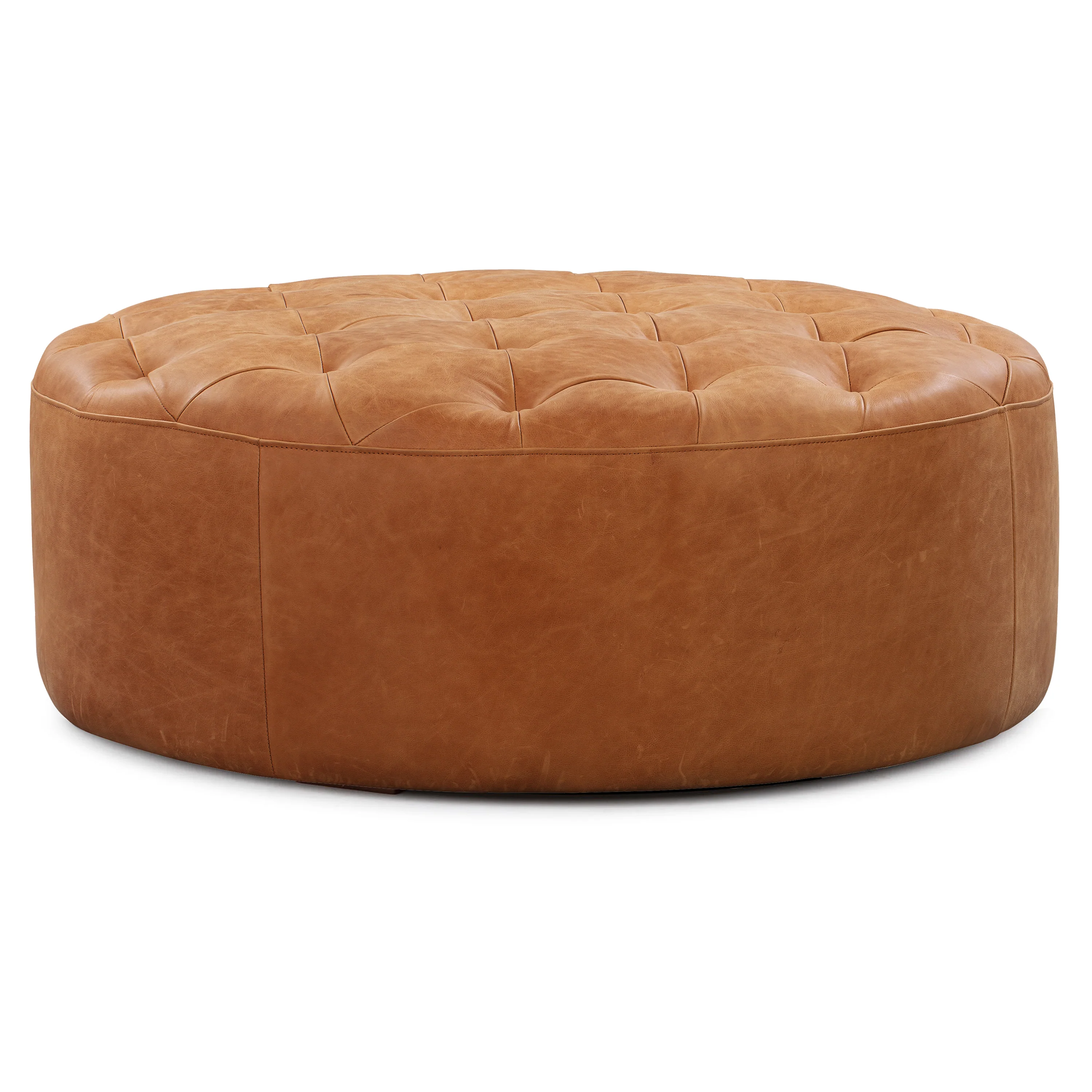 Ascot Leather Ottoman | Cognac Tan - Image 2