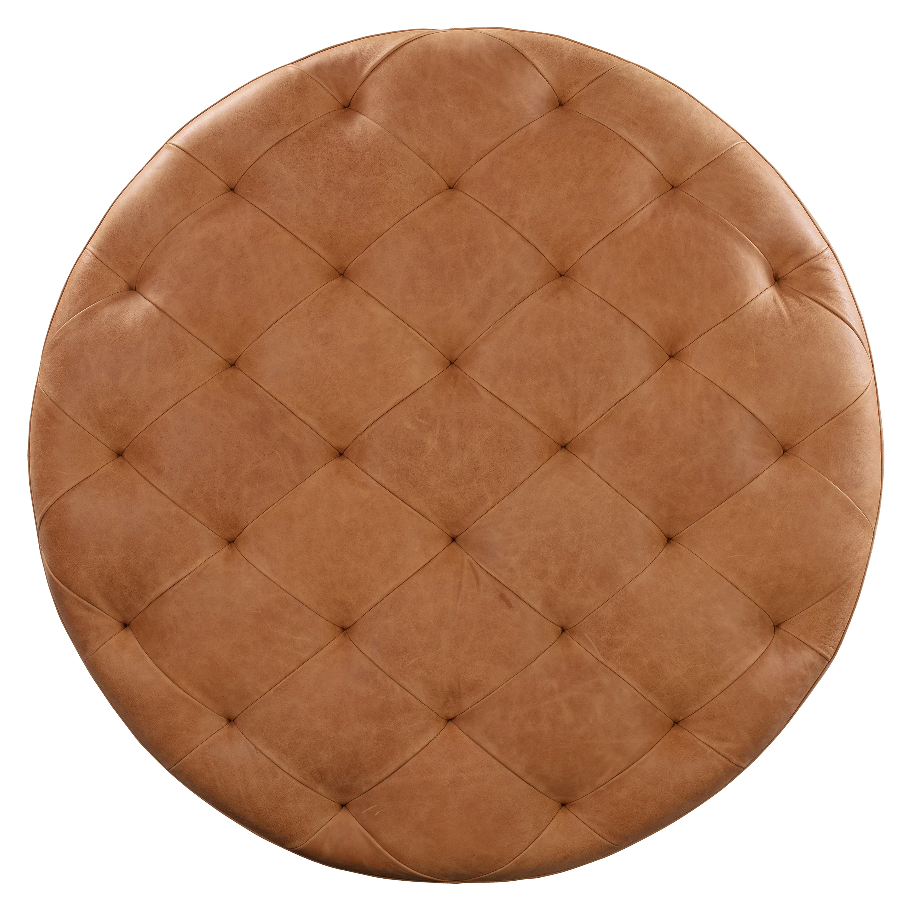Ascot Leather Ottoman | Cognac Tan - Image 3