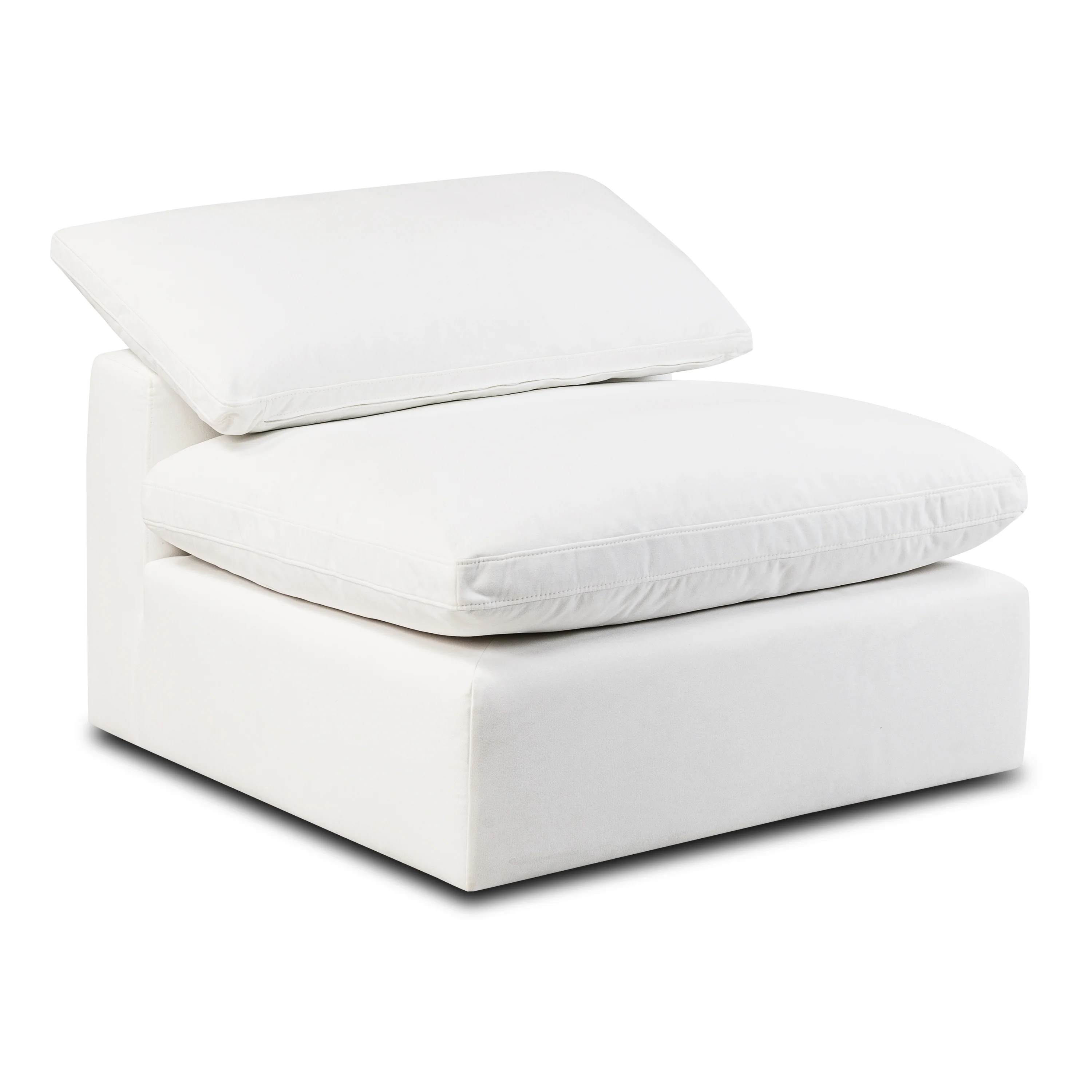 Aspen Armless Chair | Cotton White - Image 3