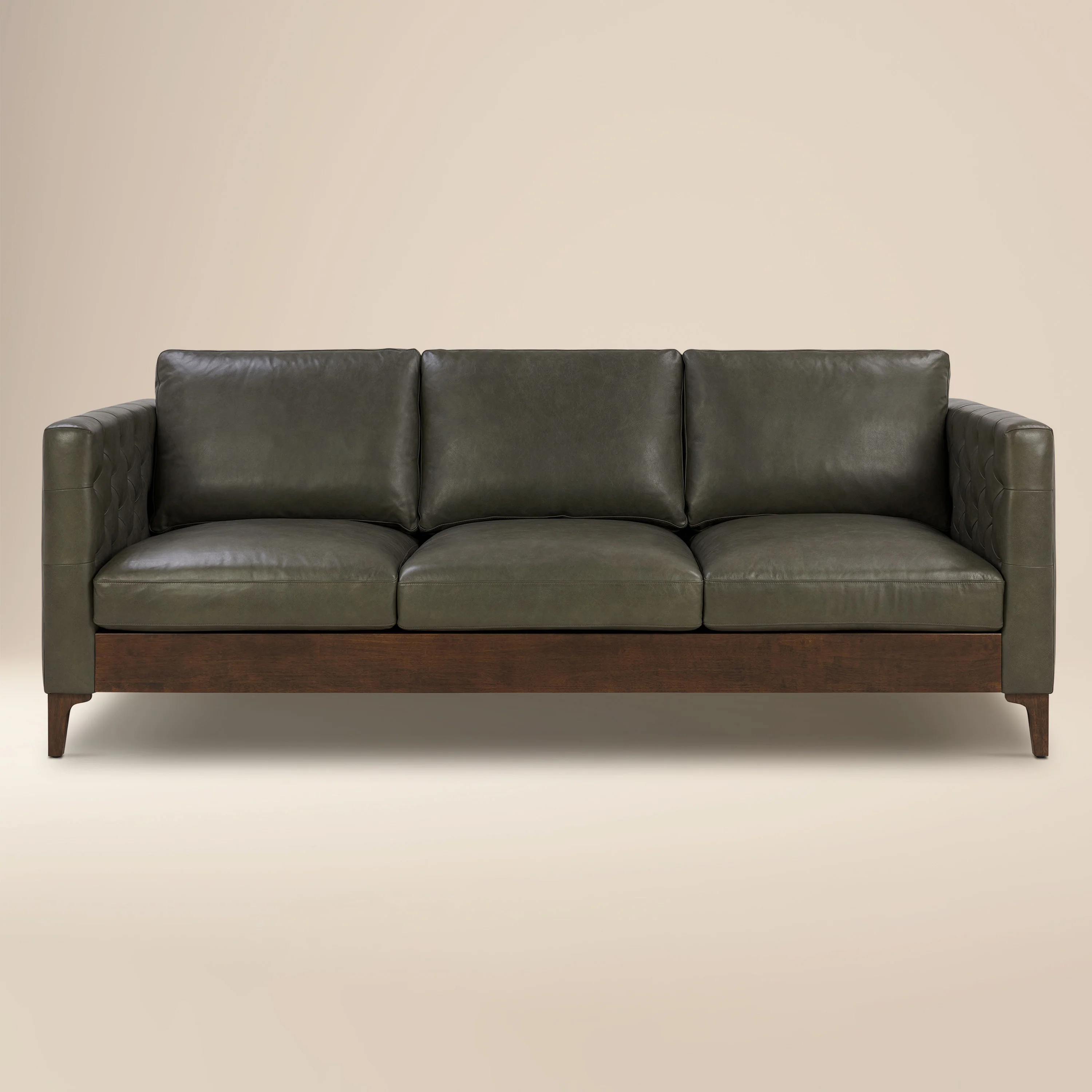Atlas 88" Leather Sofa | Olivine Green