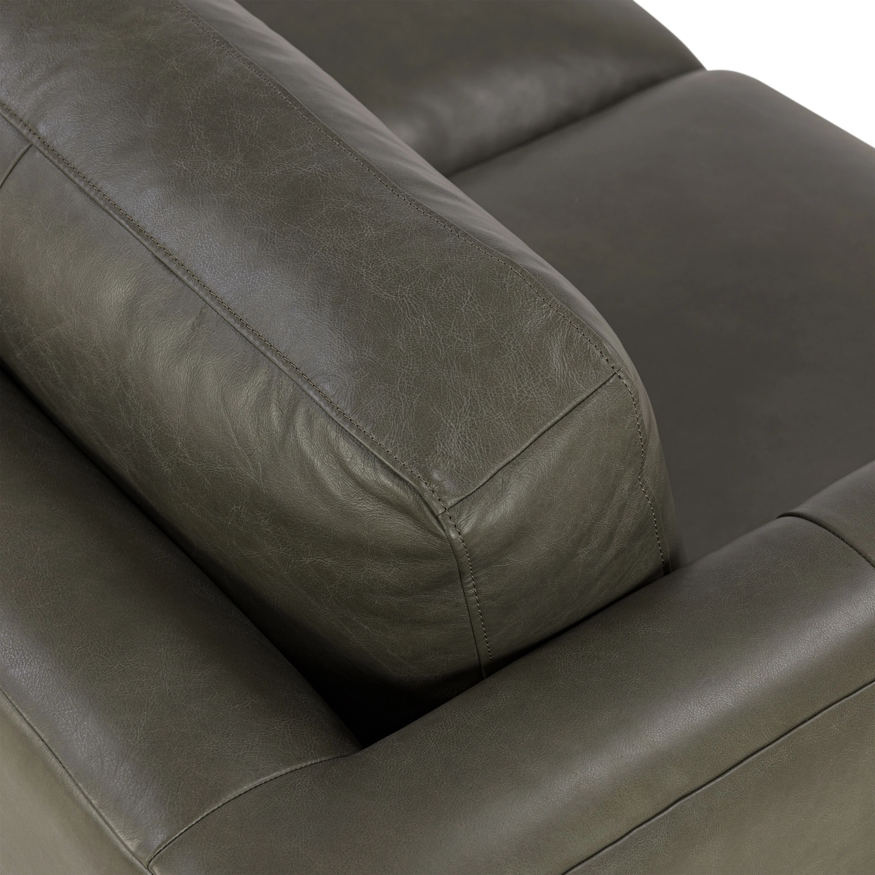 Atlas 88" Leather Sofa | Olivine Green - Image 12