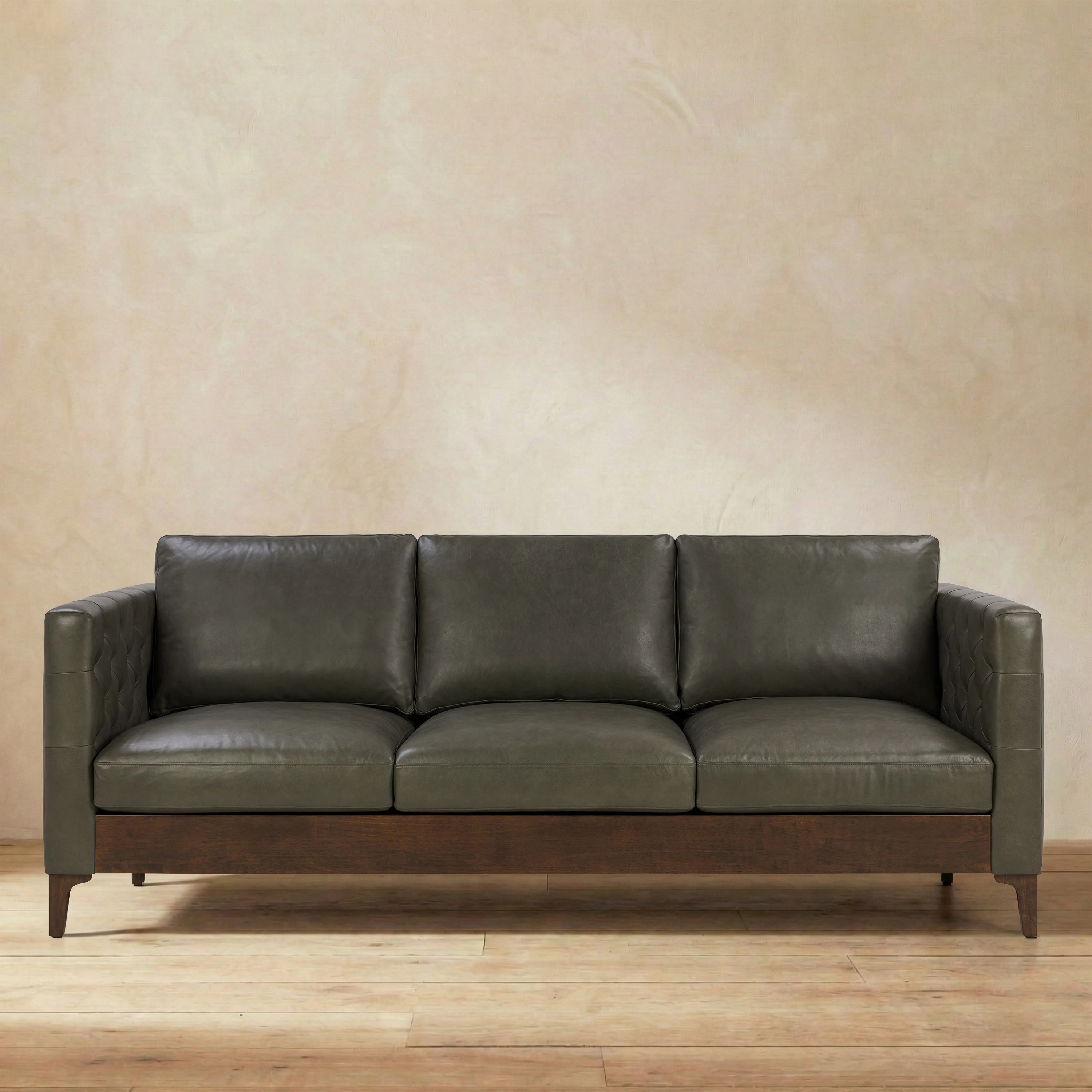 Atlas 88" Leather Sofa | Olivine Green - Image 3