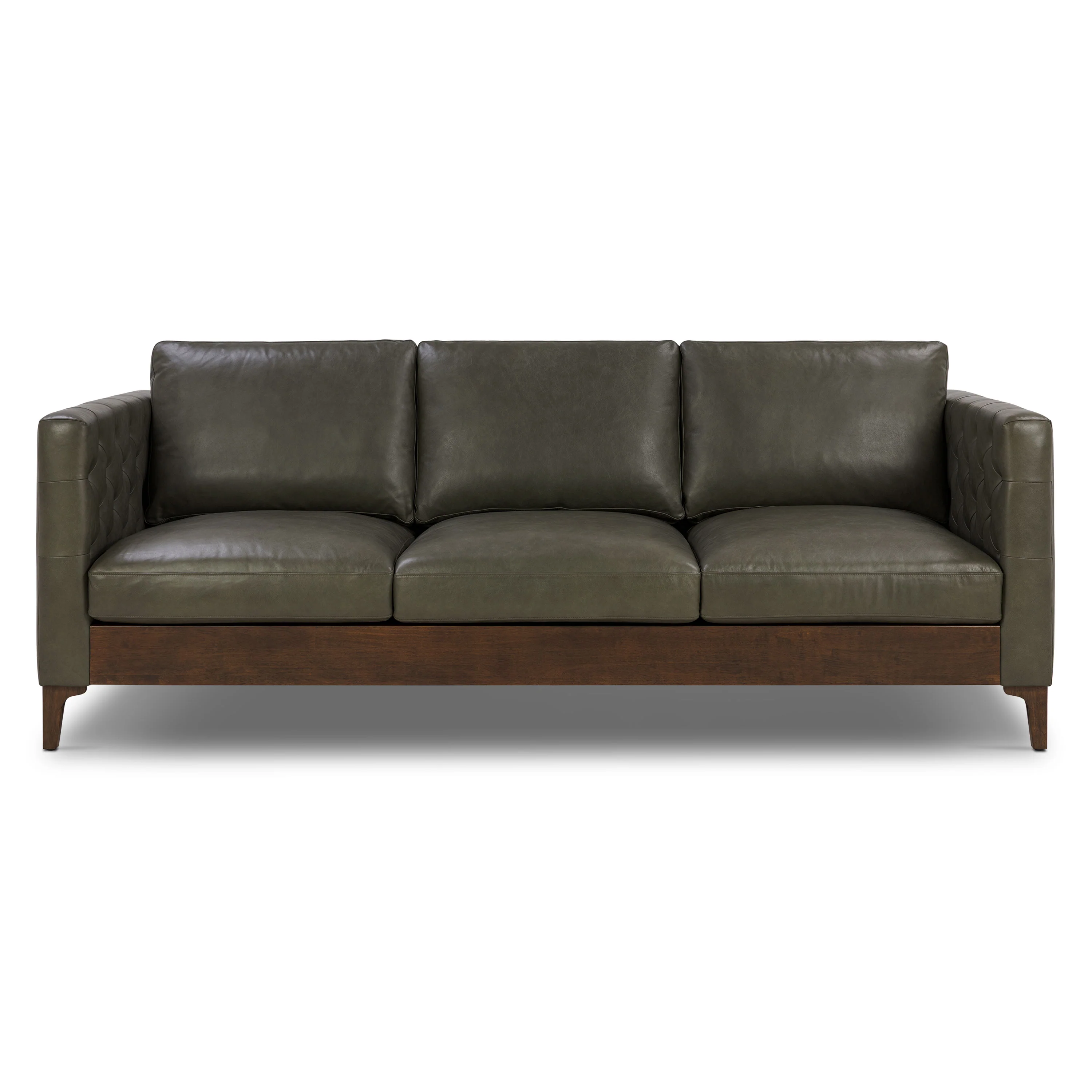 Atlas 88" Leather Sofa | Olivine Green - Image 4