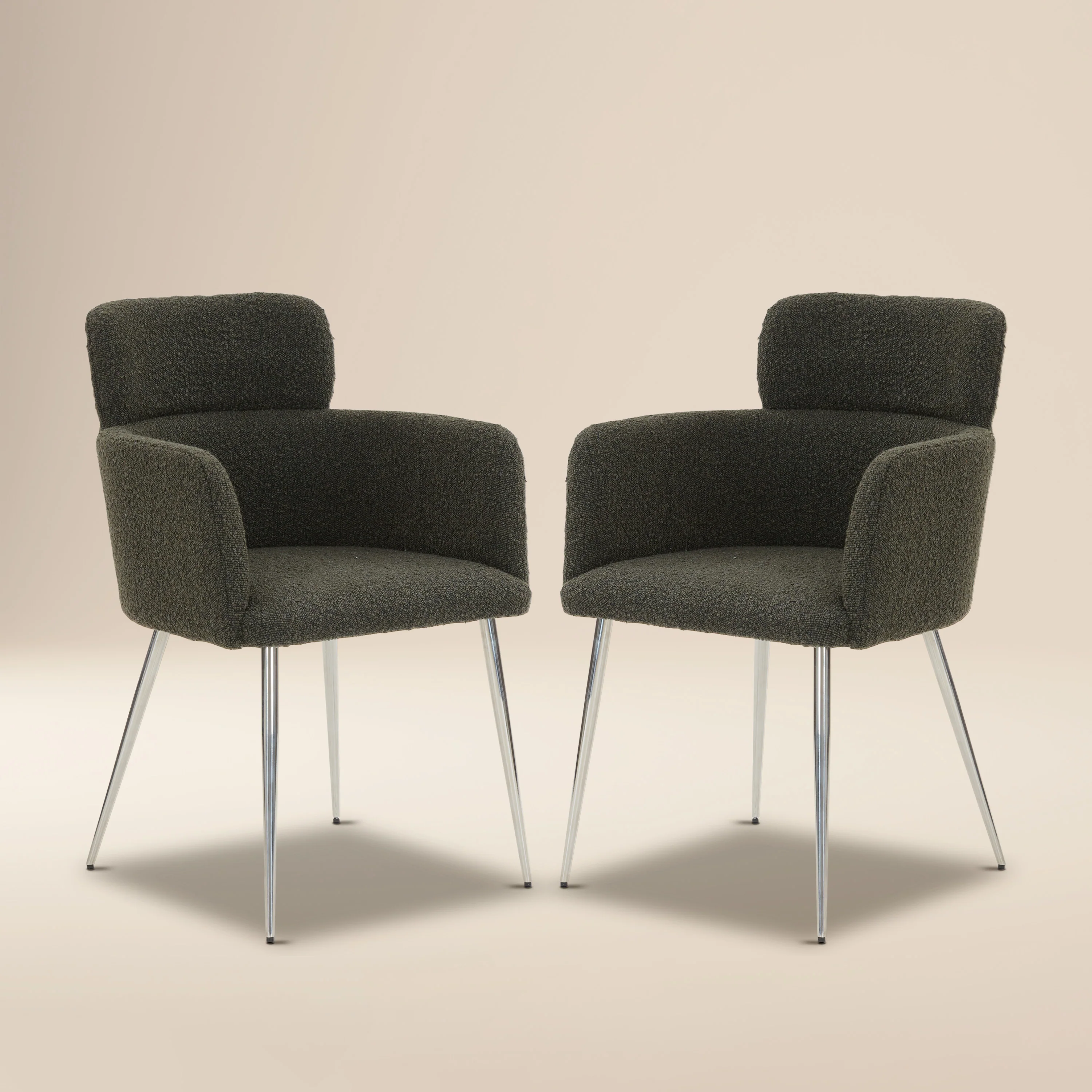 Atlas Dining Armchair | Juniper Green Boucle | Set of 2