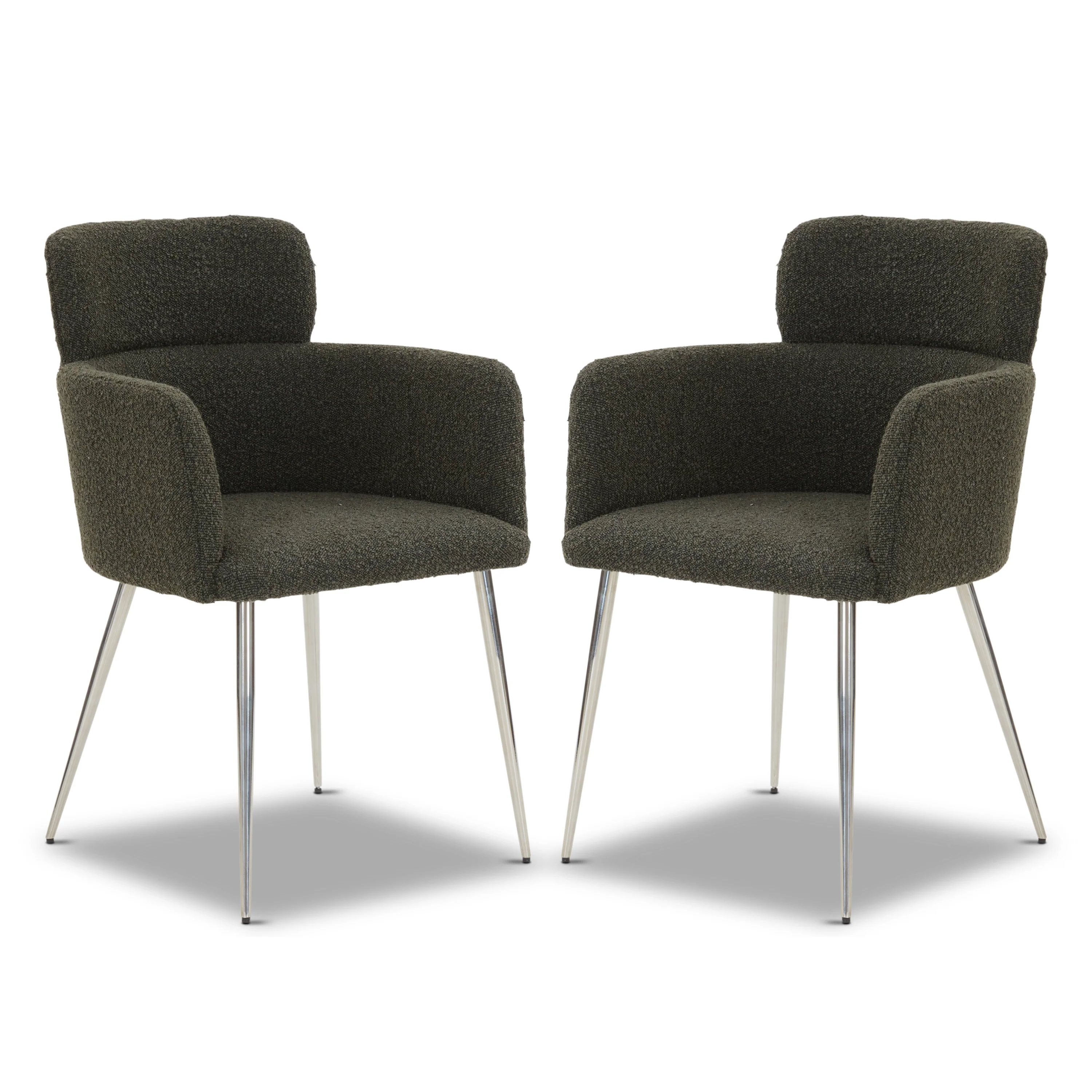 Atlas Dining Armchair | Juniper Green Boucle | Set of 2 - Image 3