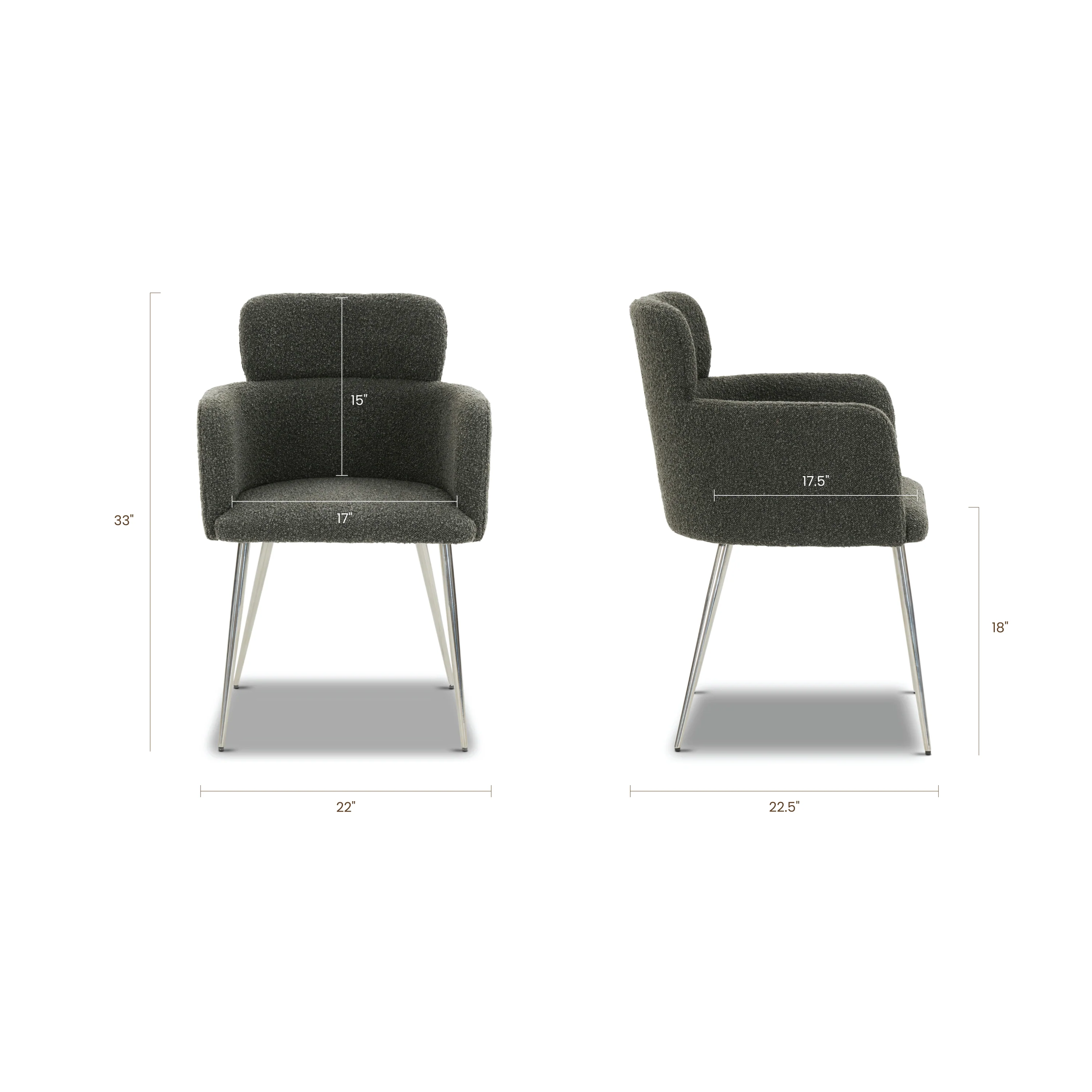Atlas Dining Armchair | Juniper Green Boucle | Set of 2 - Image 9