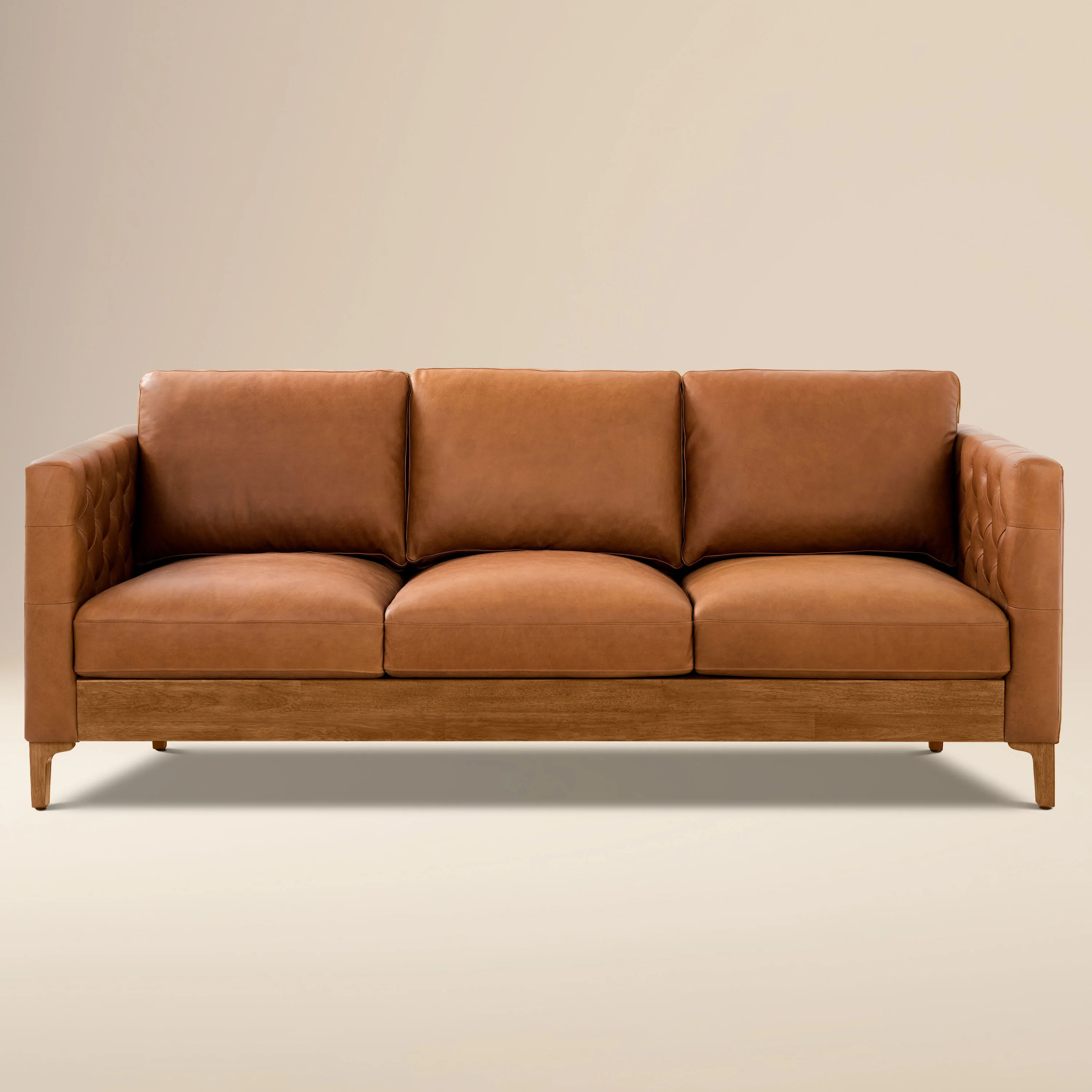 Atlas Leather Sofa (88") | Saddle Tan