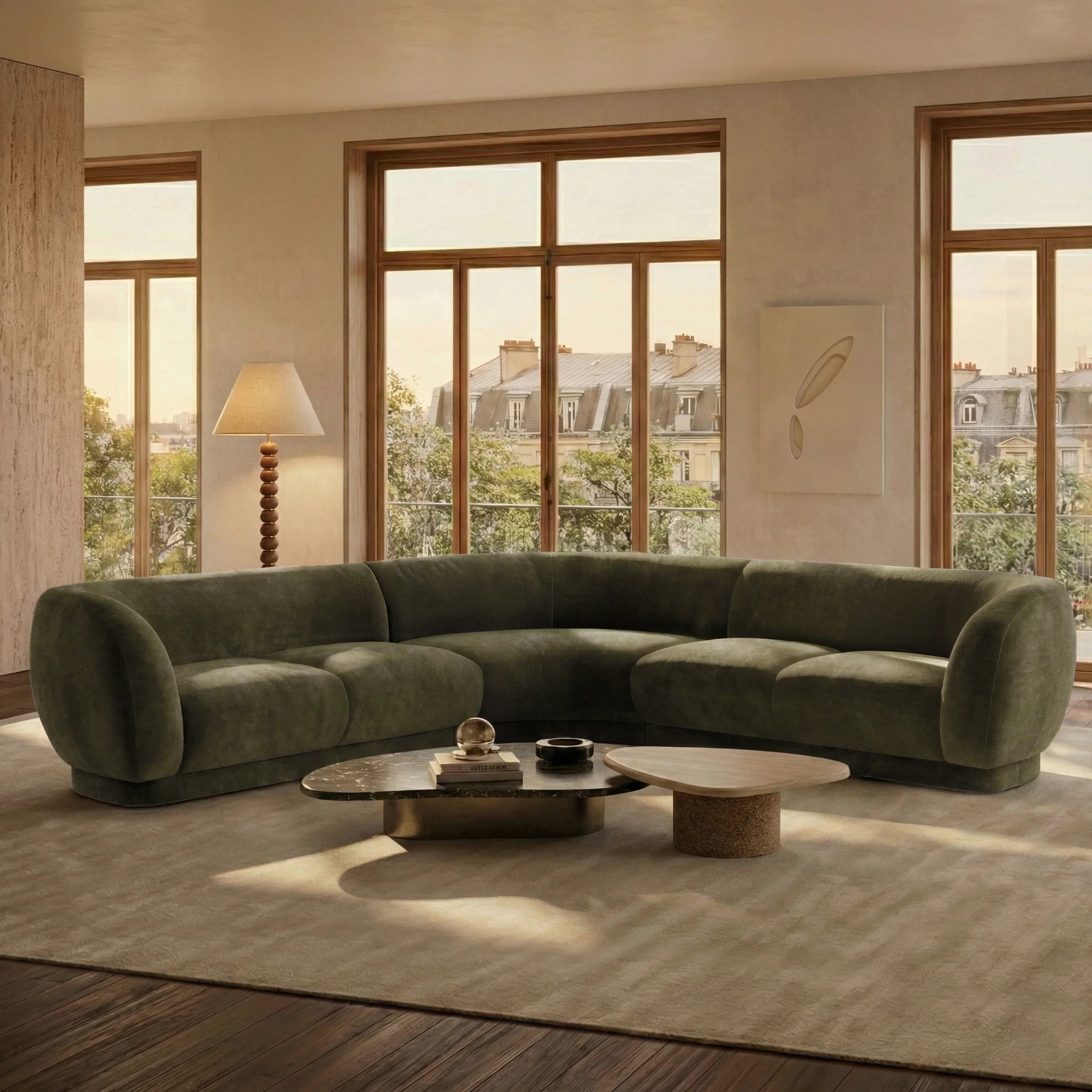 Balvano 3-Piece L-Shaped Sectional (128") | Lume Green - Image 2