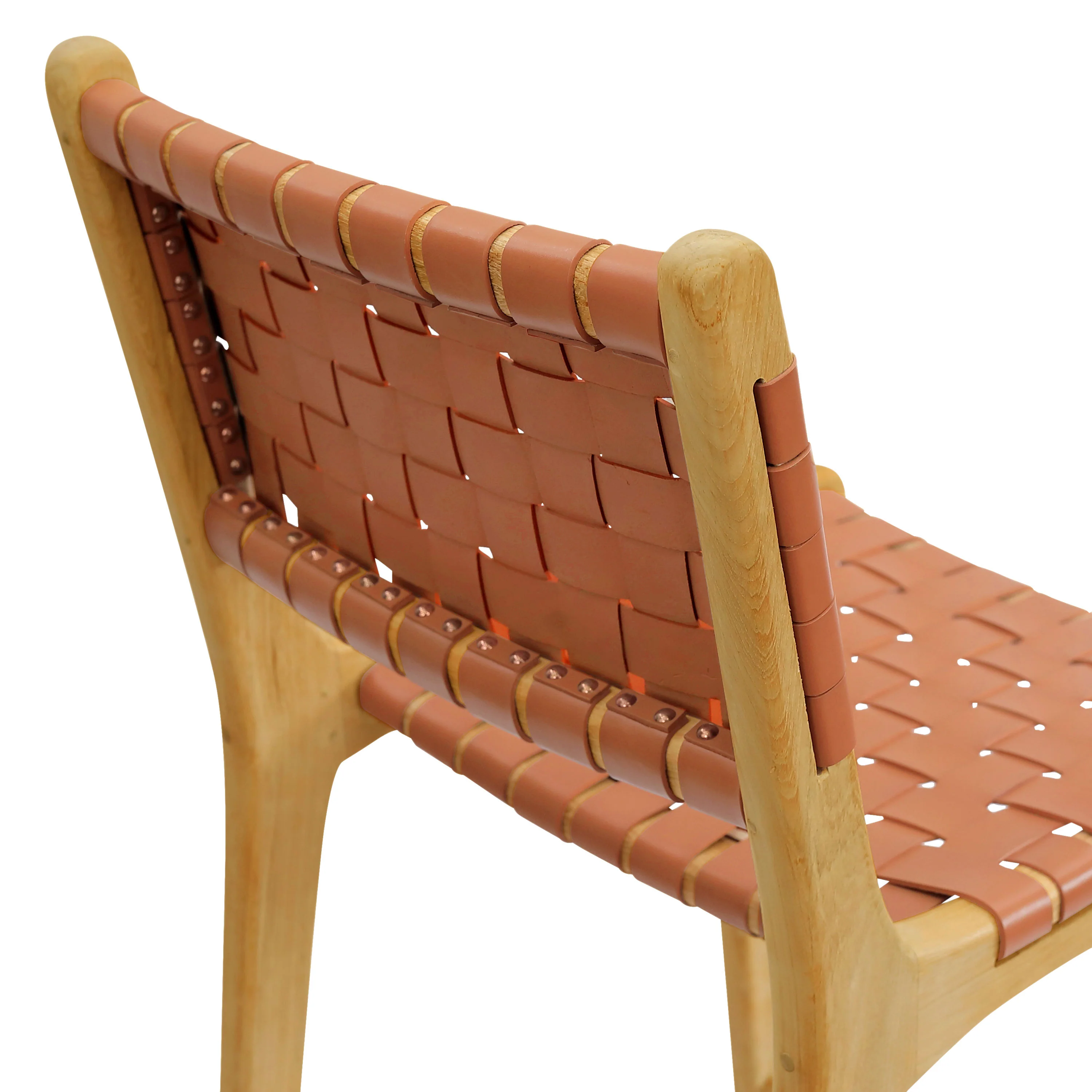 Banda Teak & Leather Counter Height Stool | Fauve Tan - Image 9