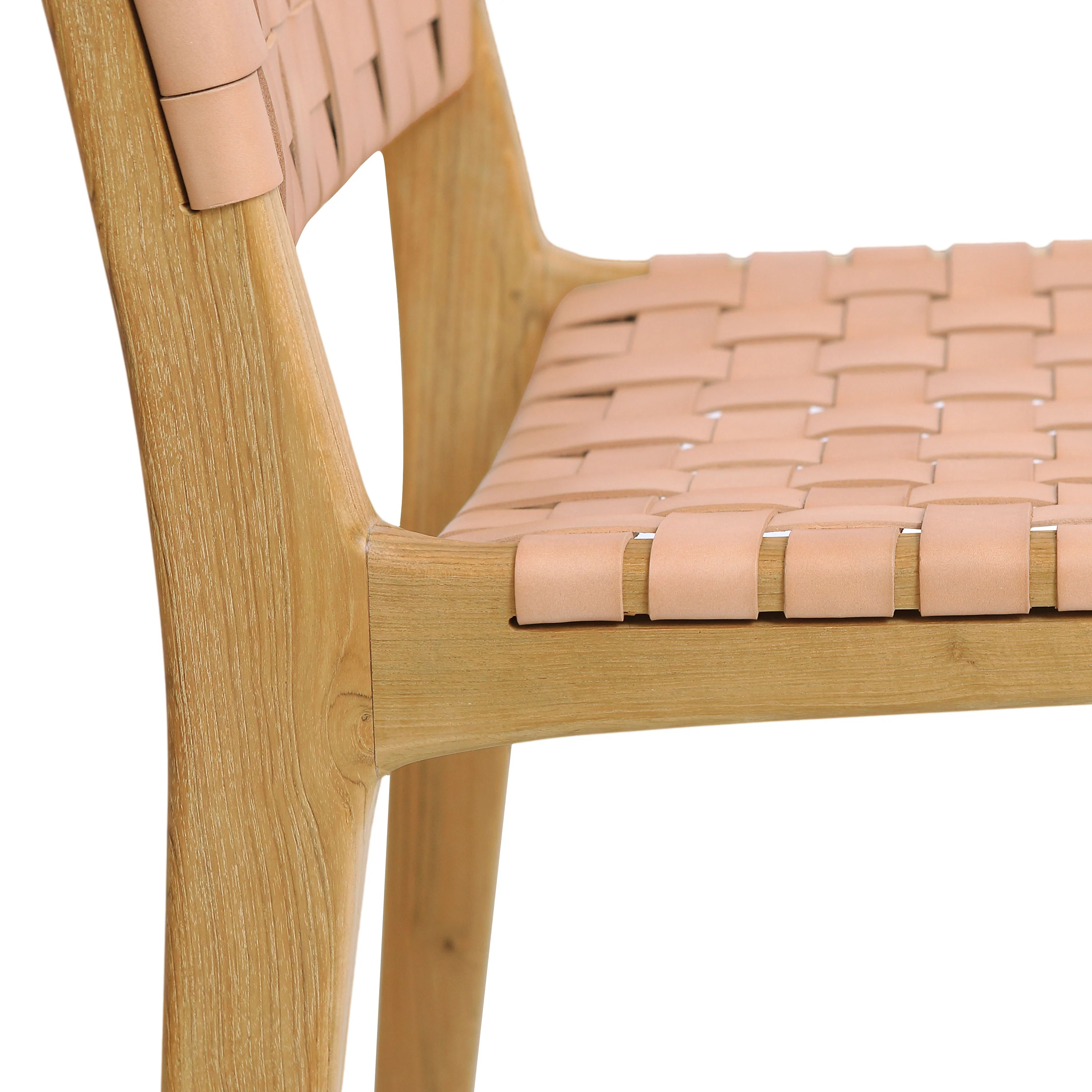 Banda Teak & Leather Counter Height Stool | Russet Natural - Image 12