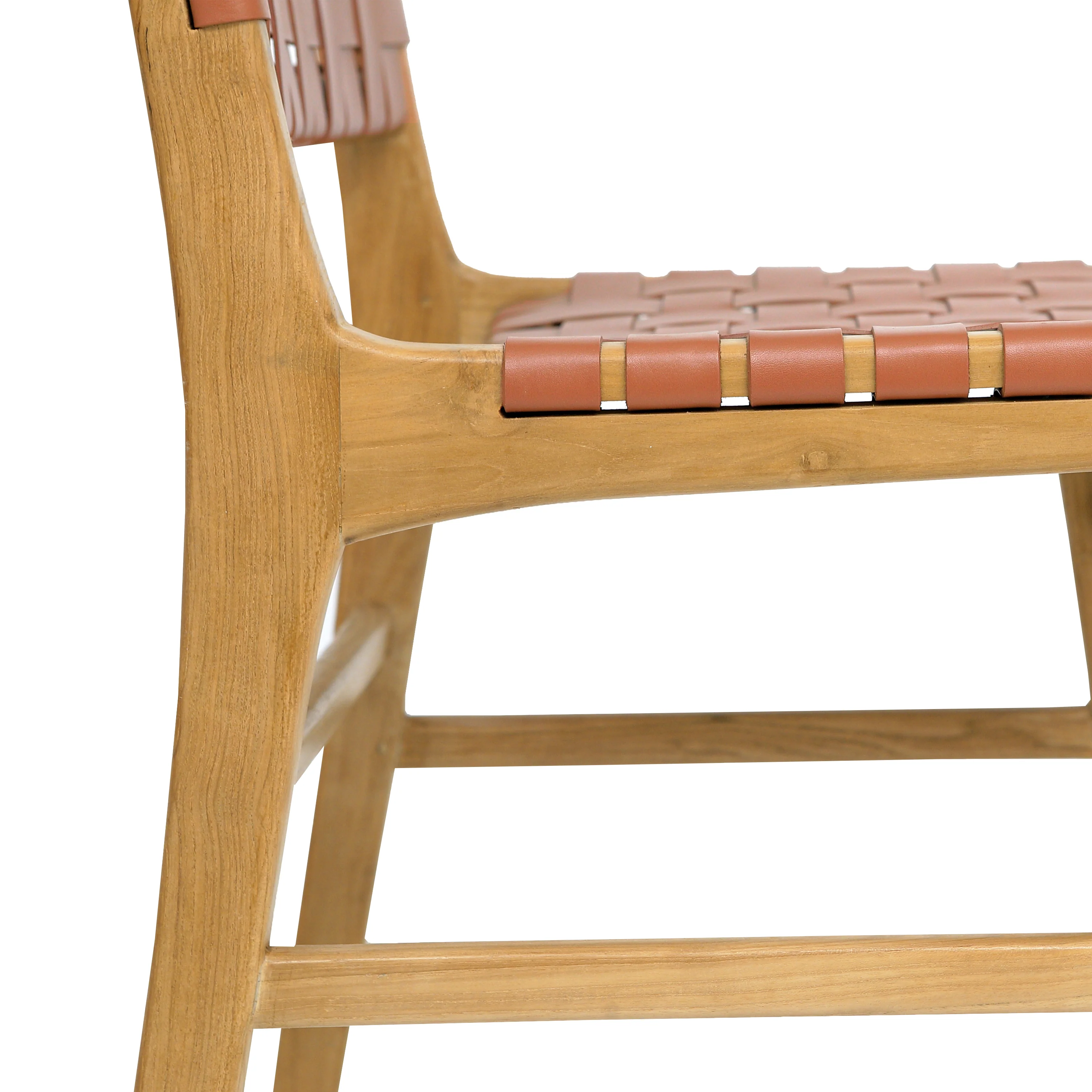 Banda Teak & Leather Dining Chair | Fauve Tan - Image 10