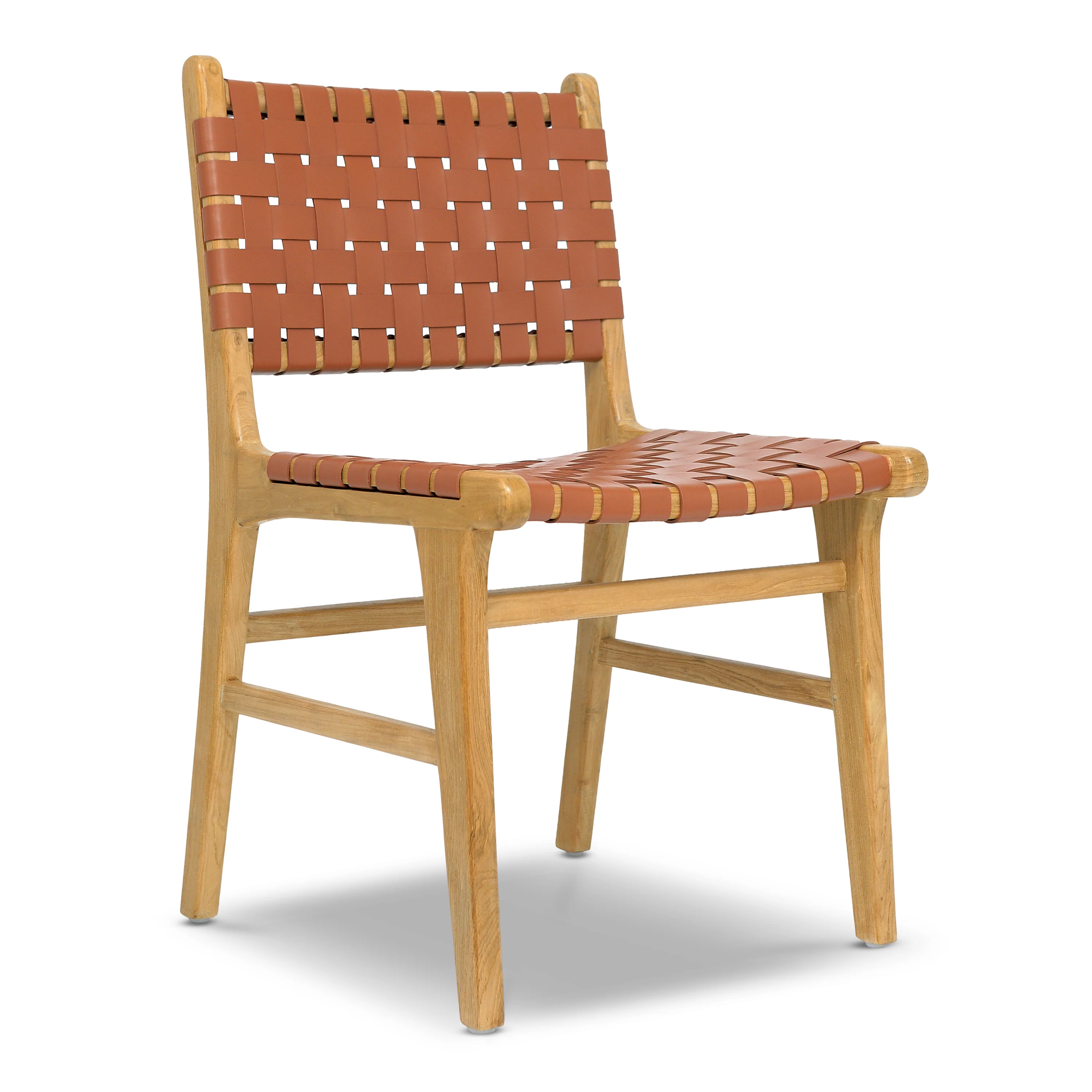Banda Teak & Leather Dining Chair | Fauve Tan - Image 2