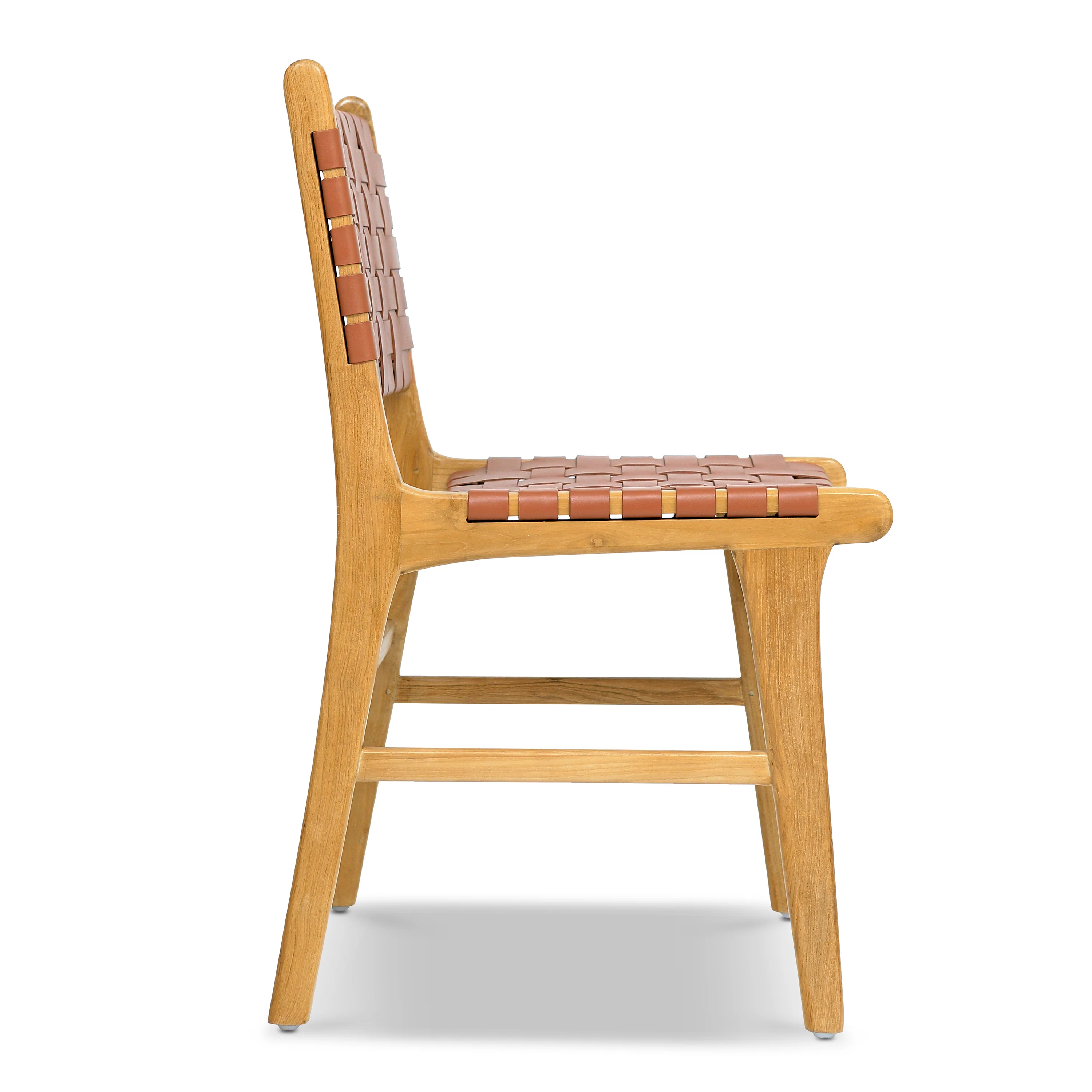 Banda Teak & Leather Dining Chair | Fauve Tan - Image 4