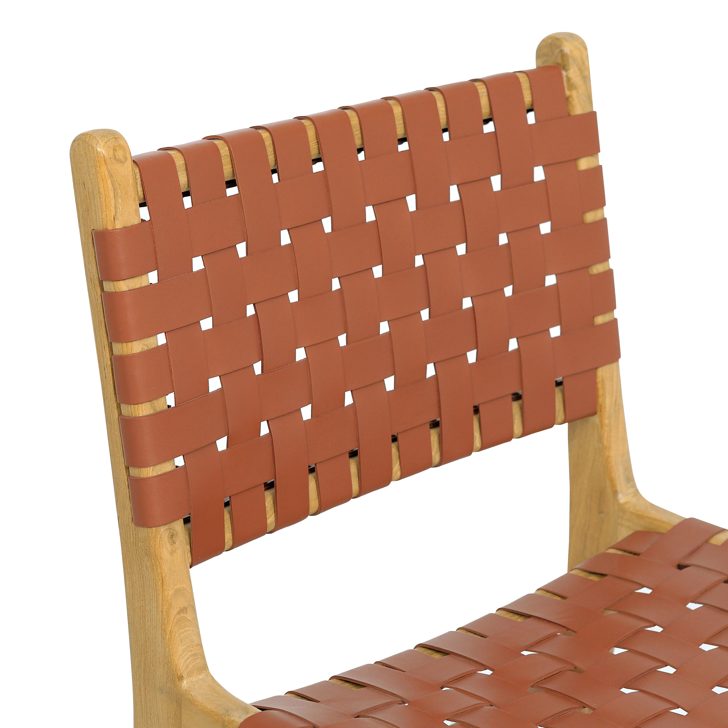 Banda Teak & Leather Dining Chair | Fauve Tan - Image 8