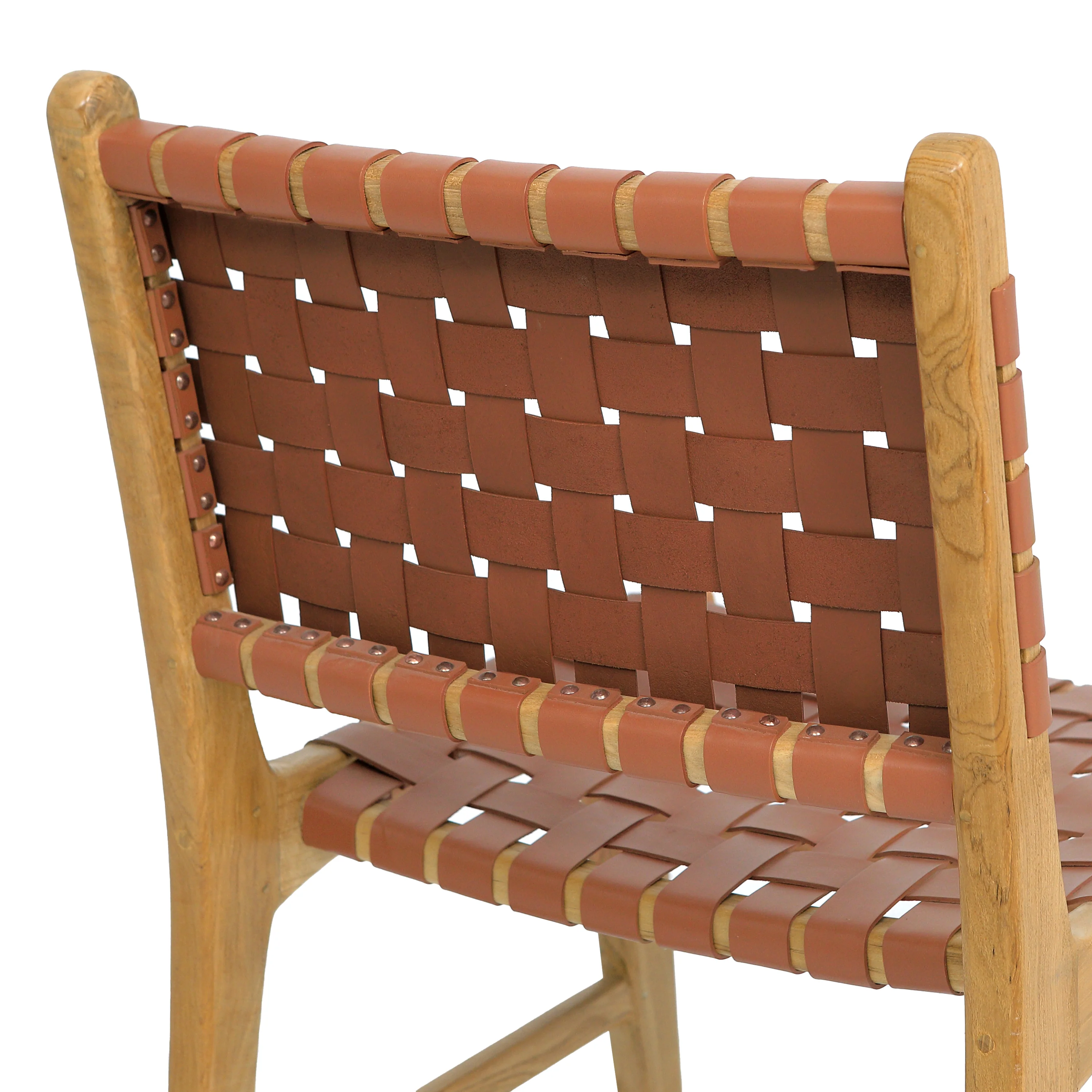 Banda Teak & Leather Dining Chair | Fauve Tan - Image 9